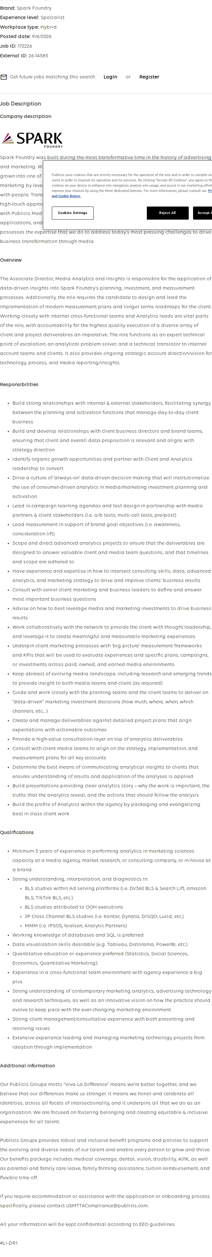 Publicis Groupe Associate Director 채용공고