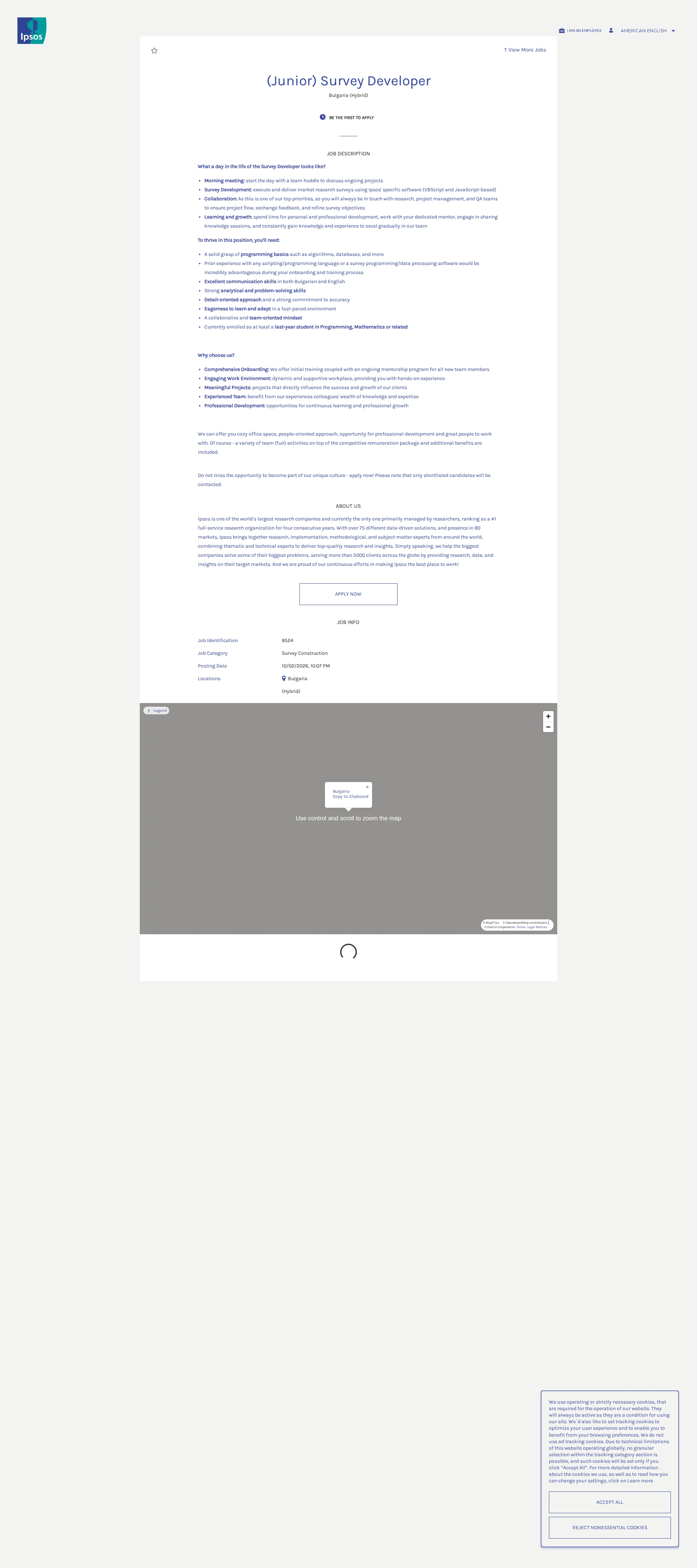 입소스코리아 (Junior) Survey Developer 채용공고
