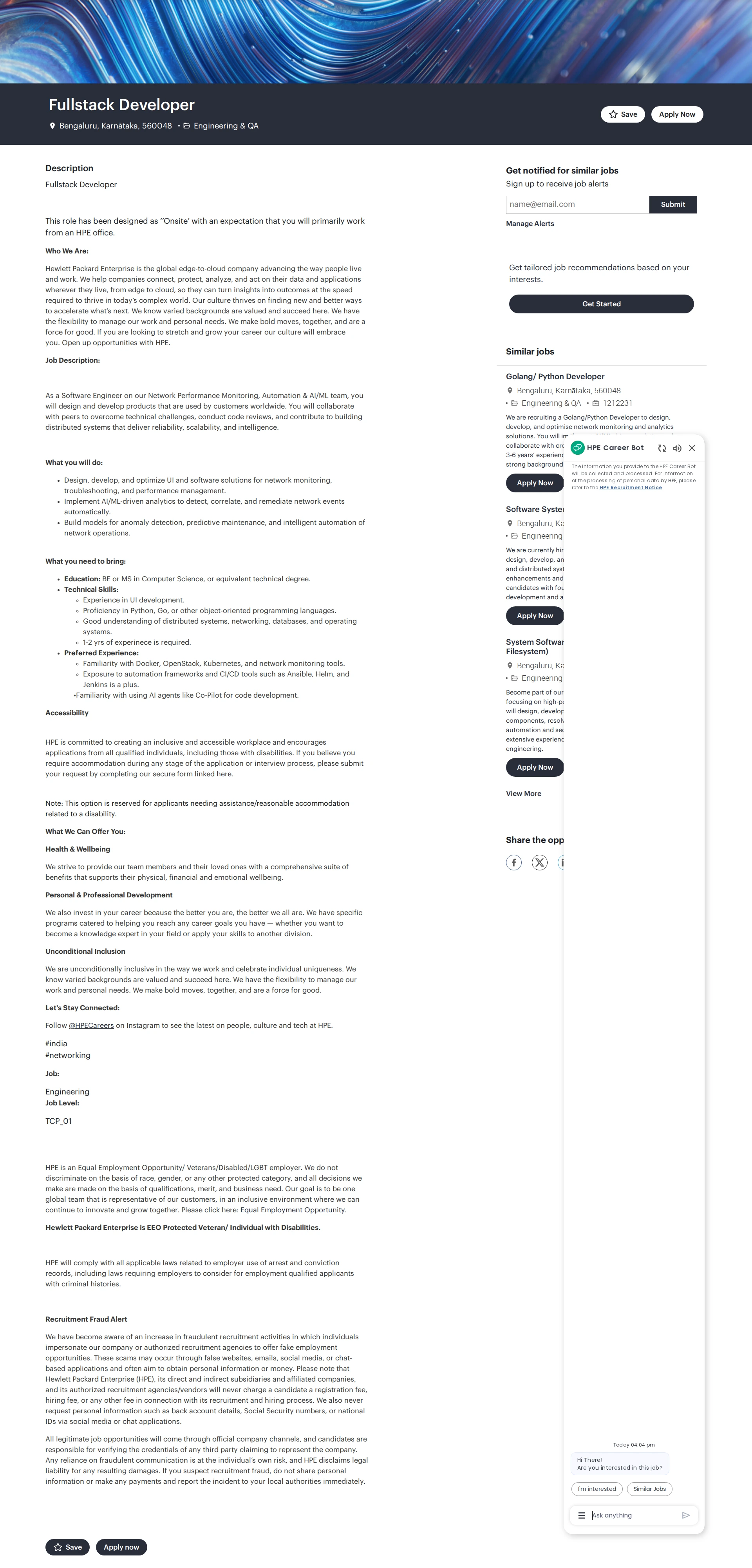 HP Fullstack Developer 채용공고