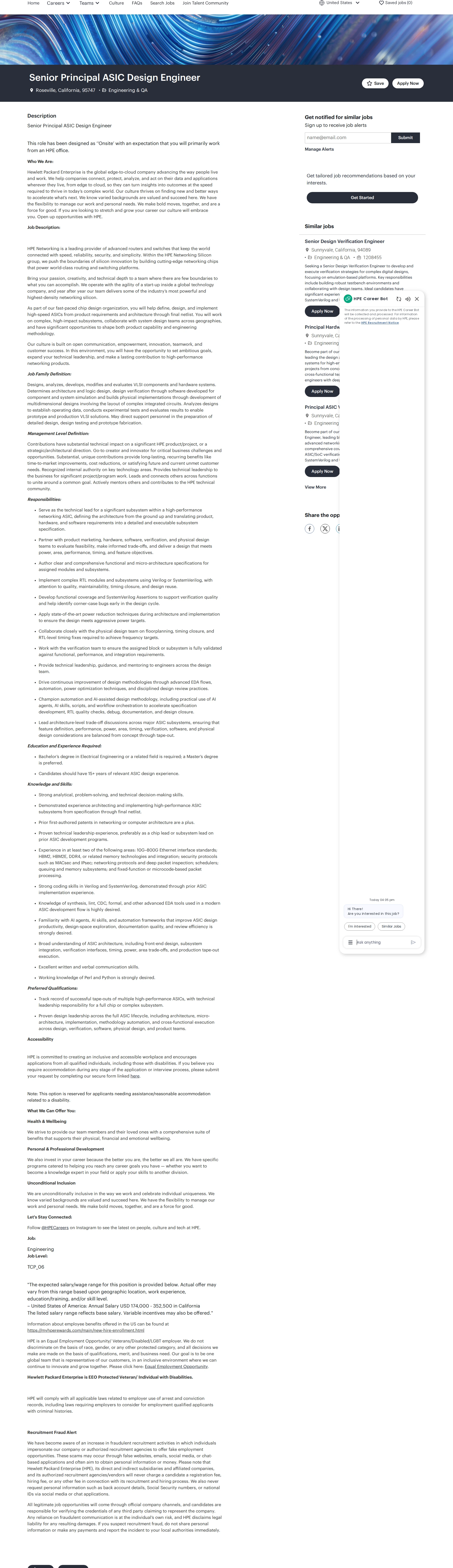 HP Senior Principal ASIC Design Engineer 채용공고