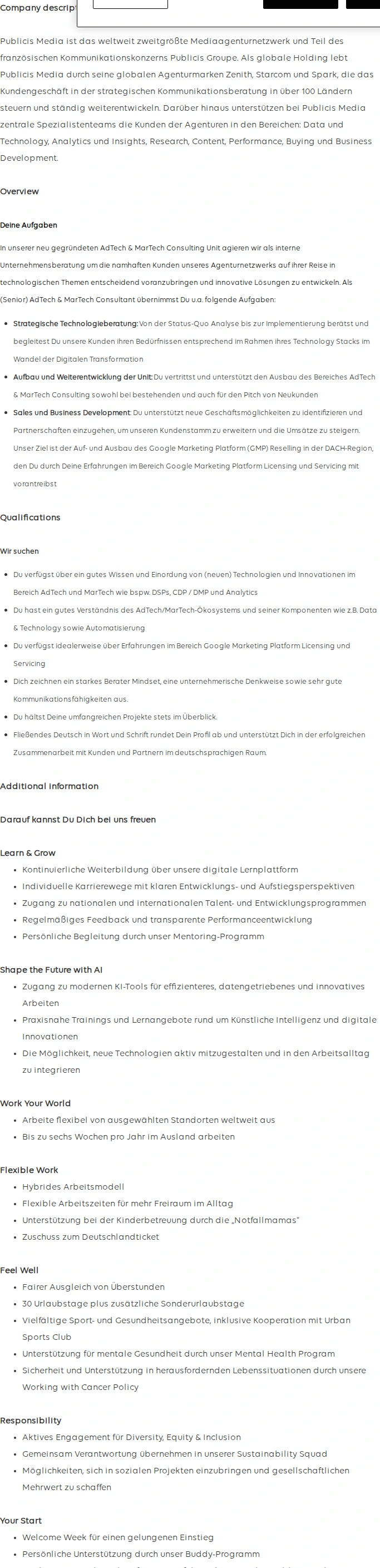 Publicis Groupe (Junior) AdTech & MarTech Consultant (all genders) 채용공고