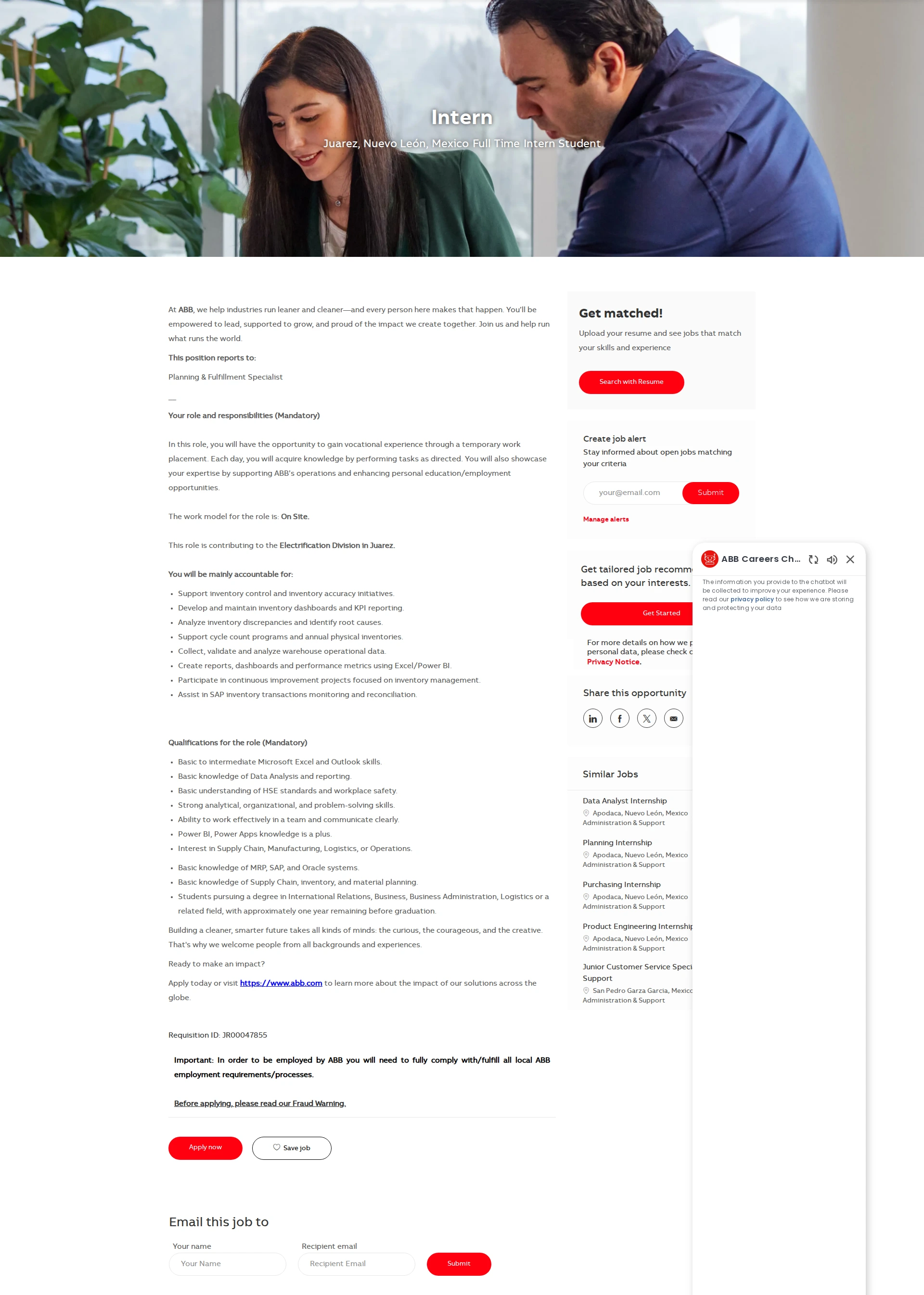 ABB코리아 Intern 채용공고