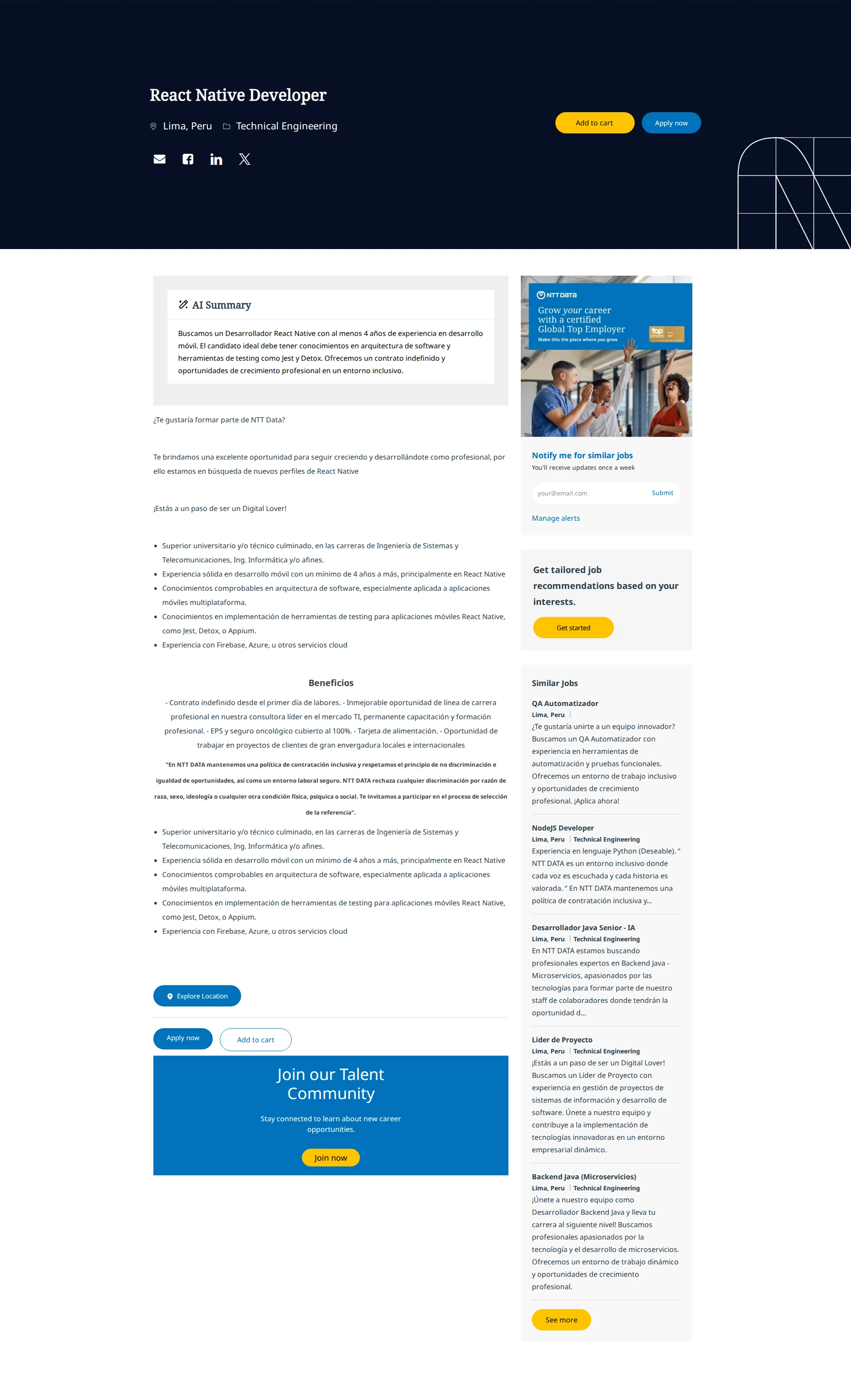 NTT데이터 React Native Developer 채용공고