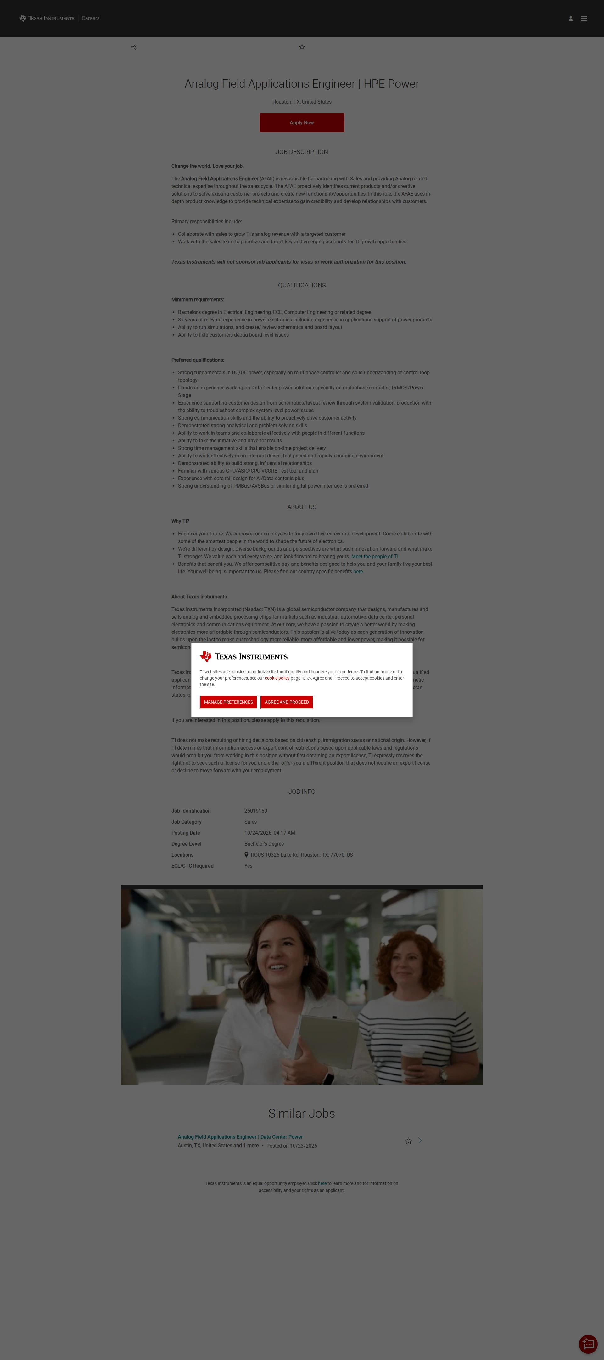 텍사스인스트루먼트코리아 Analog Field Applications Engineer | HPE-Power 채용공고