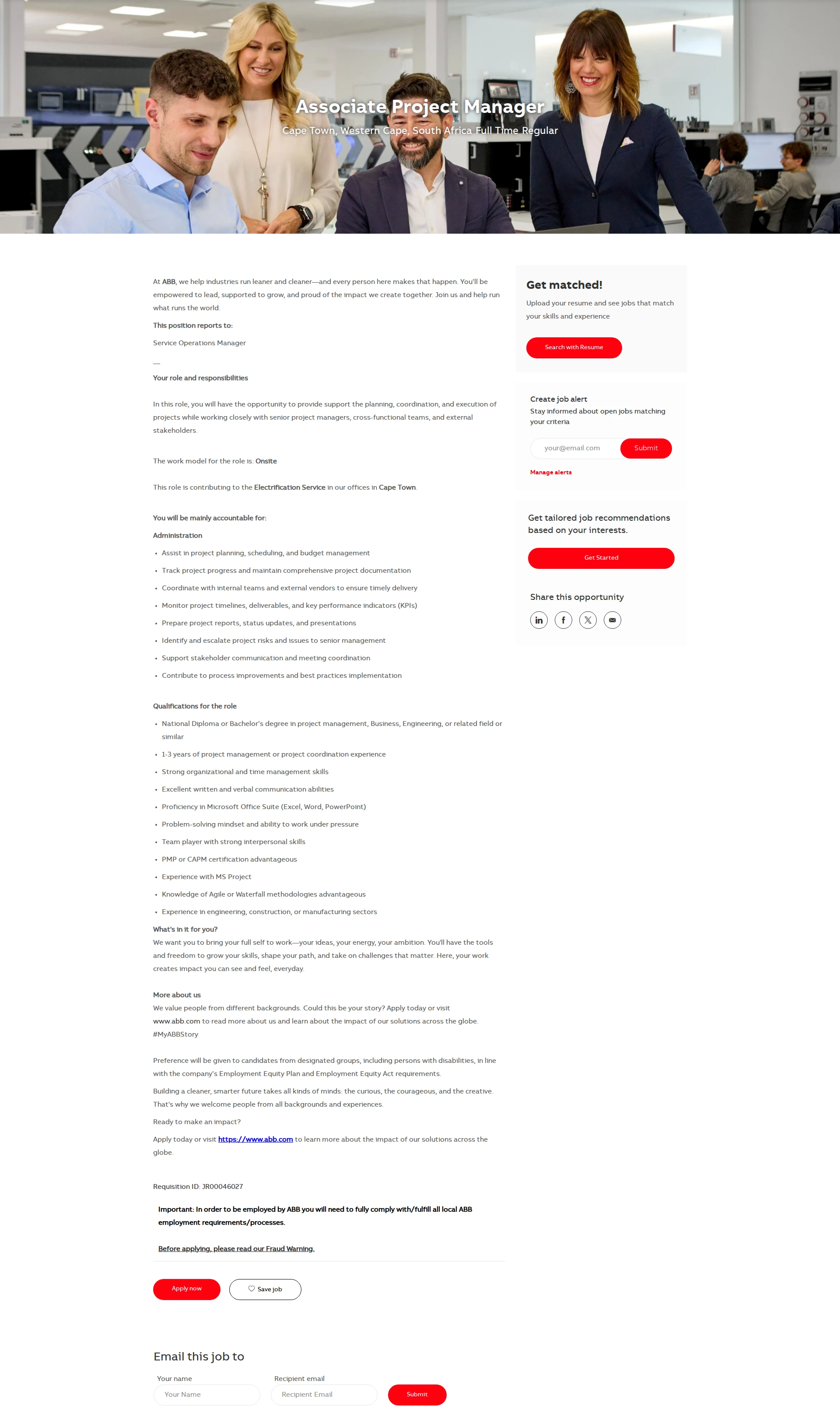 ABB코리아 Associate Project Manager 채용공고