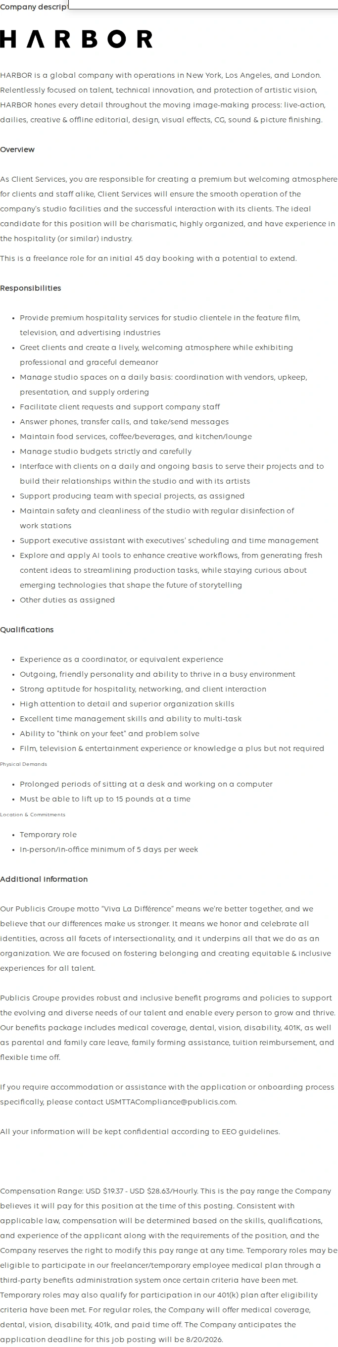 Publicis Groupe Client Services 채용공고