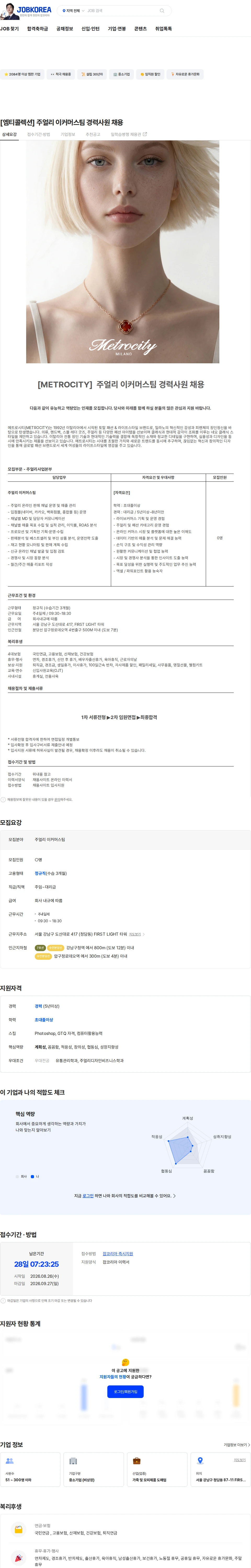 엠티콜렉션 [엠티콜렉션] 주얼리 이커머스팀 경력사원 채용 채용공고