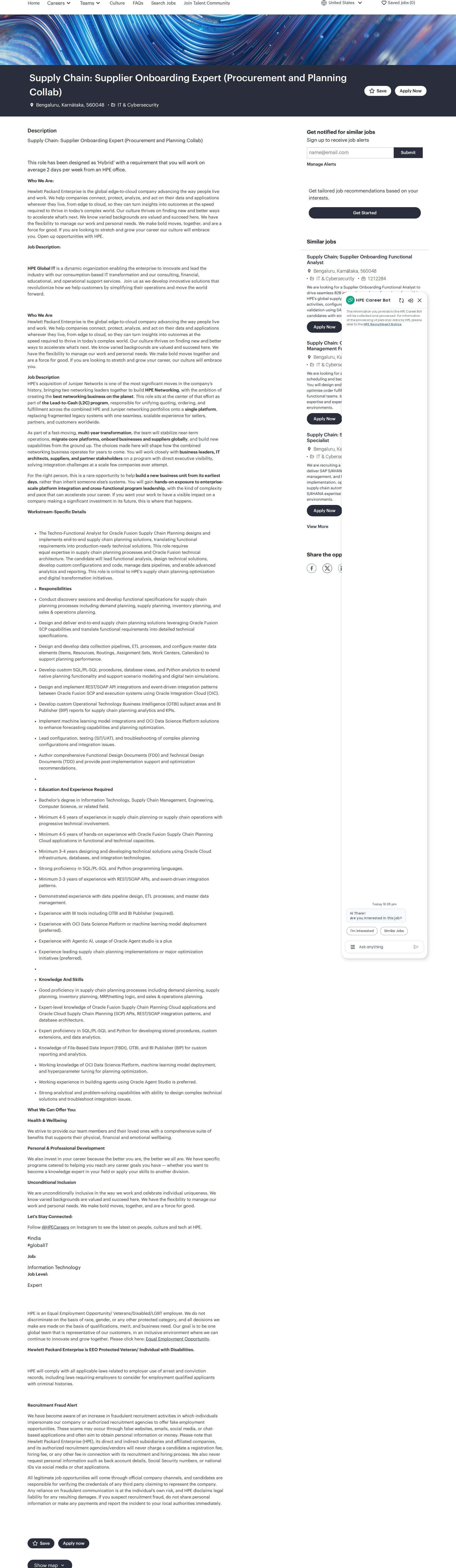 HP Supply Chain: Supplier Onboarding Expert (Procurement and Planning Collab) 채용공고