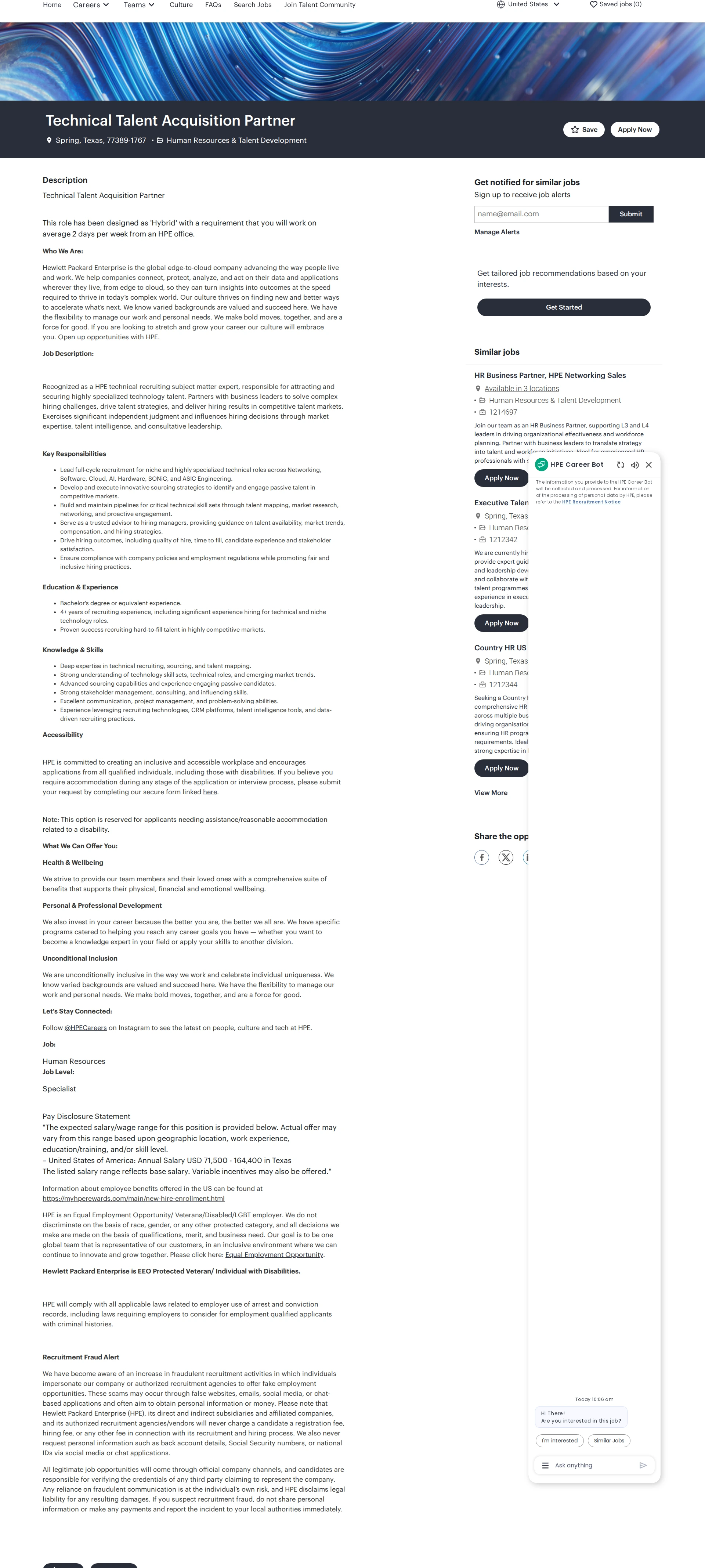 HP Technical Talent Acquisition Partner 채용공고