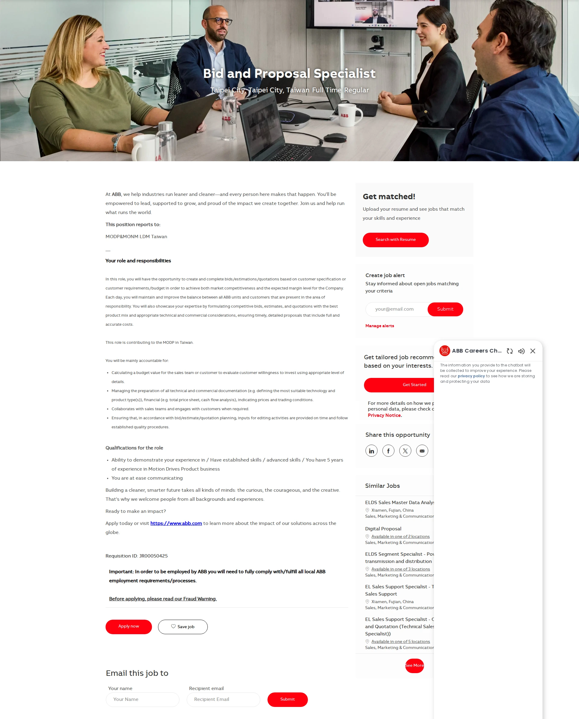 ABB코리아 Bid and Proposal Specialist 채용공고
