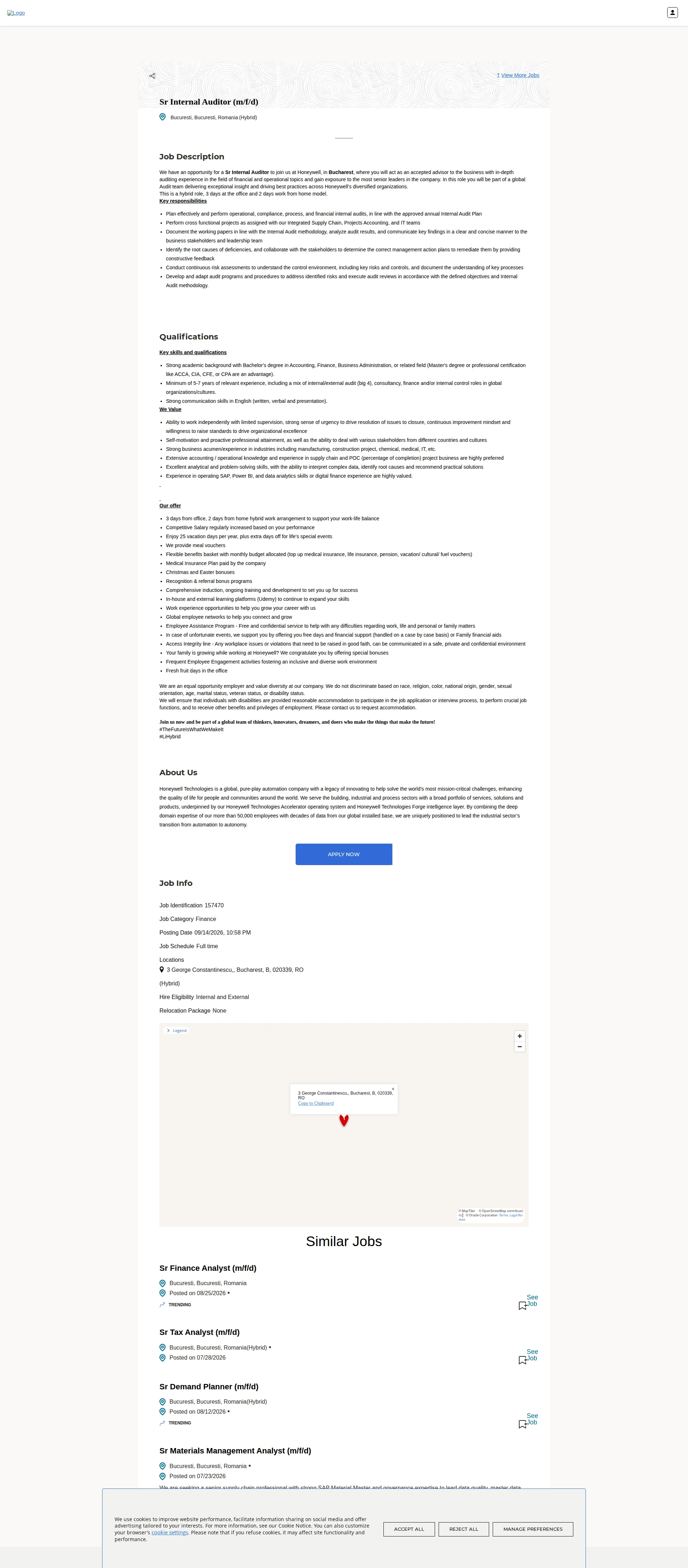 허니웰 Sr Internal Auditor (m/f/d) 채용공고