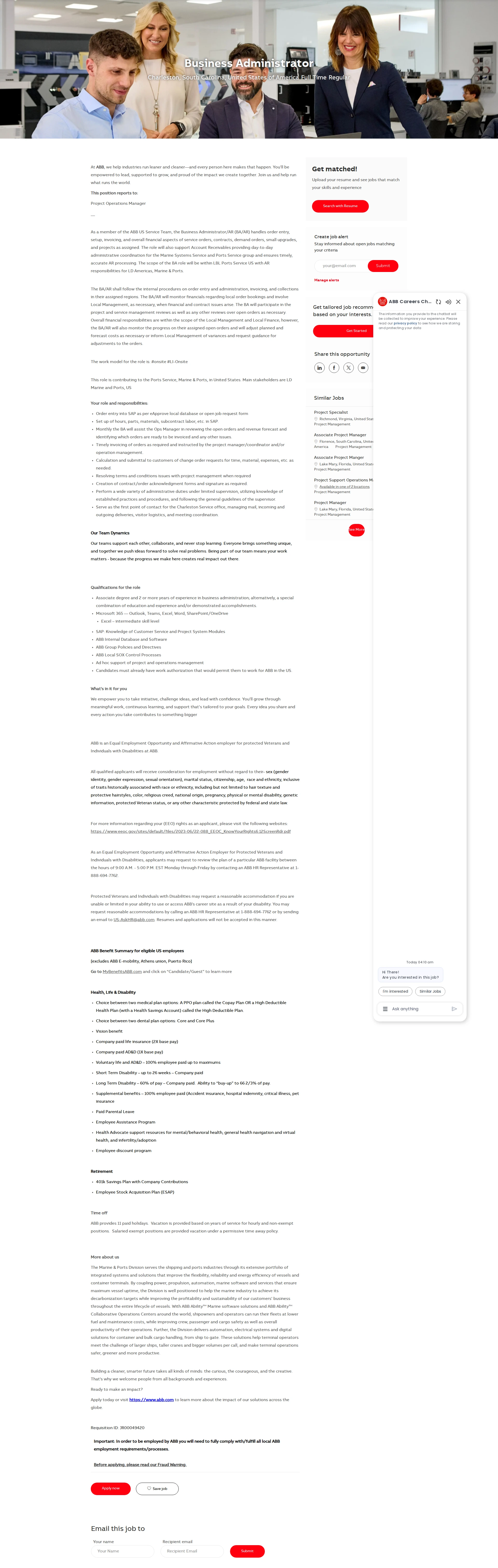 ABB코리아 Business Administrator 채용공고