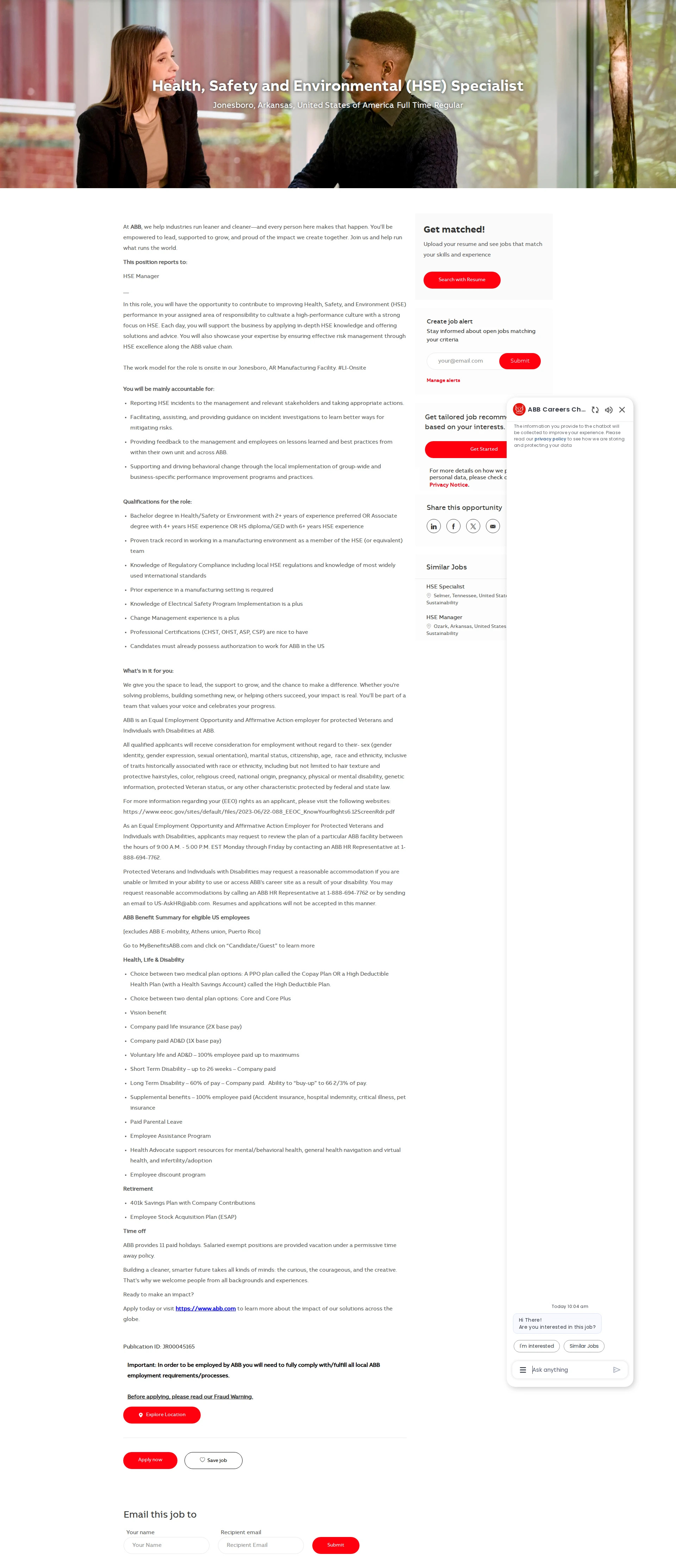 ABB코리아 Health, Safety and Environmental (HSE) Specialist 채용공고
