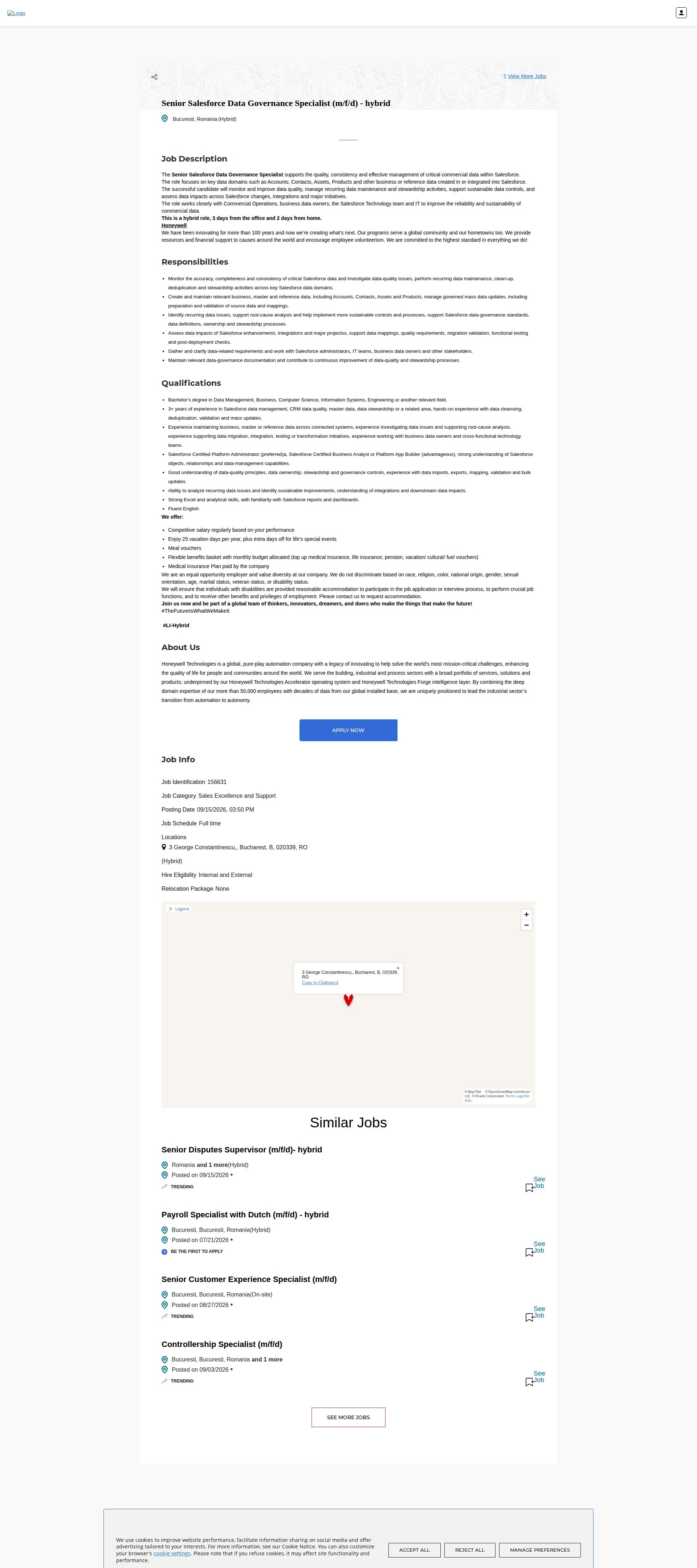 허니웰 Senior Salesforce Data Governance Specialist (m/f/d) - hybrid 채용공고