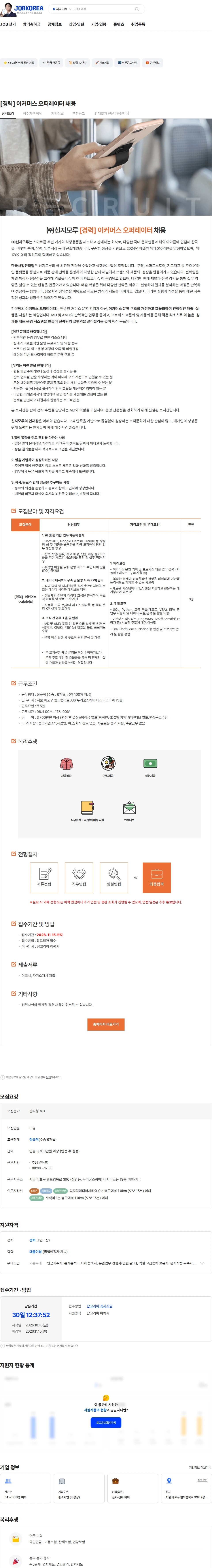 신지모루 [경력] 이커머스 오퍼레이터 채용 채용공고
