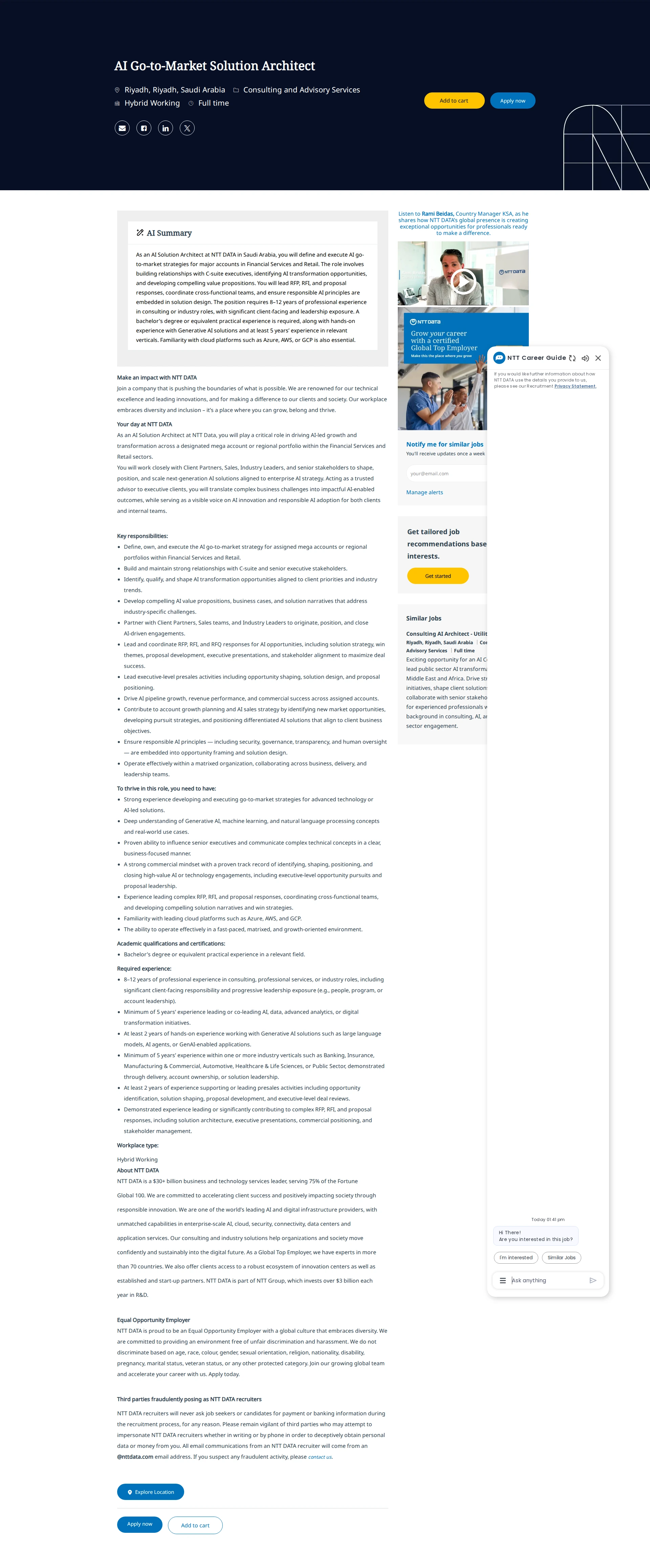 NTT데이터 AI Go-to-Market Solution Architect 채용공고