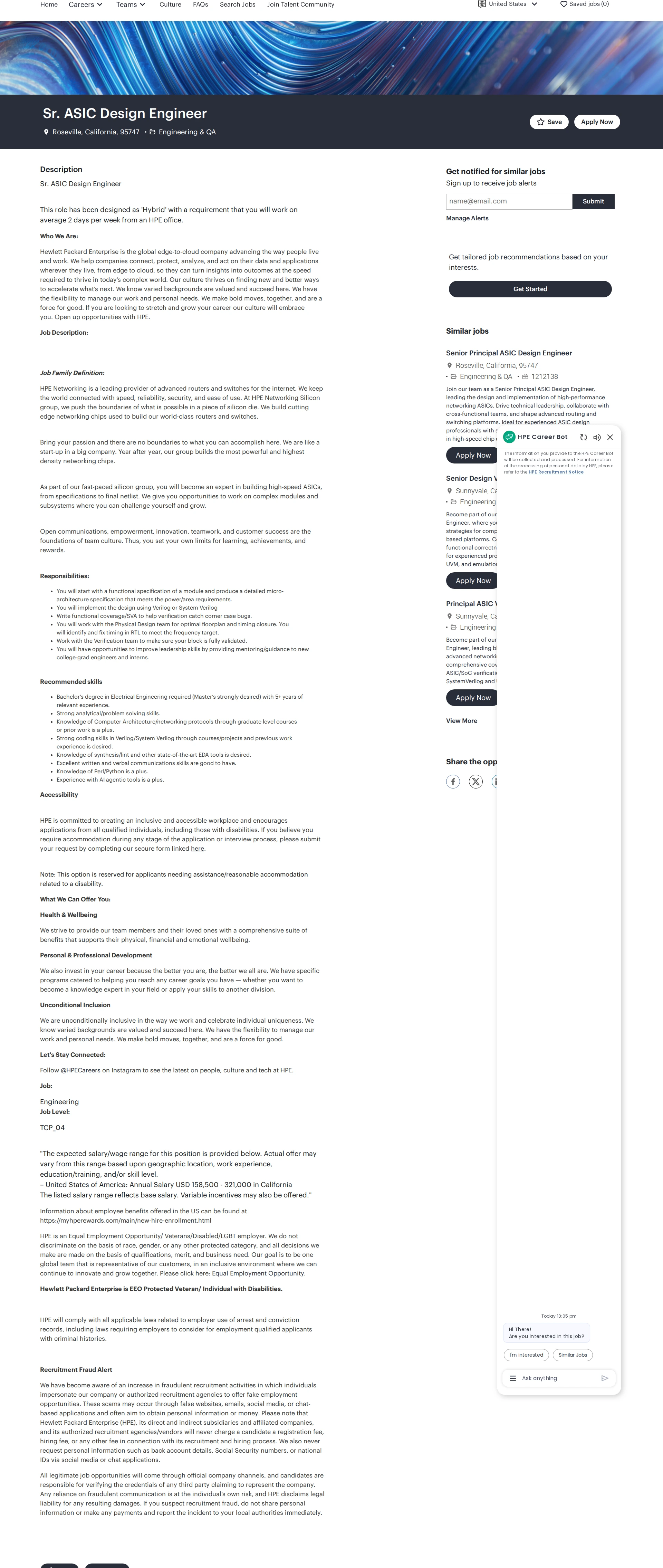HP Sr. ASIC Design Engineer 채용공고