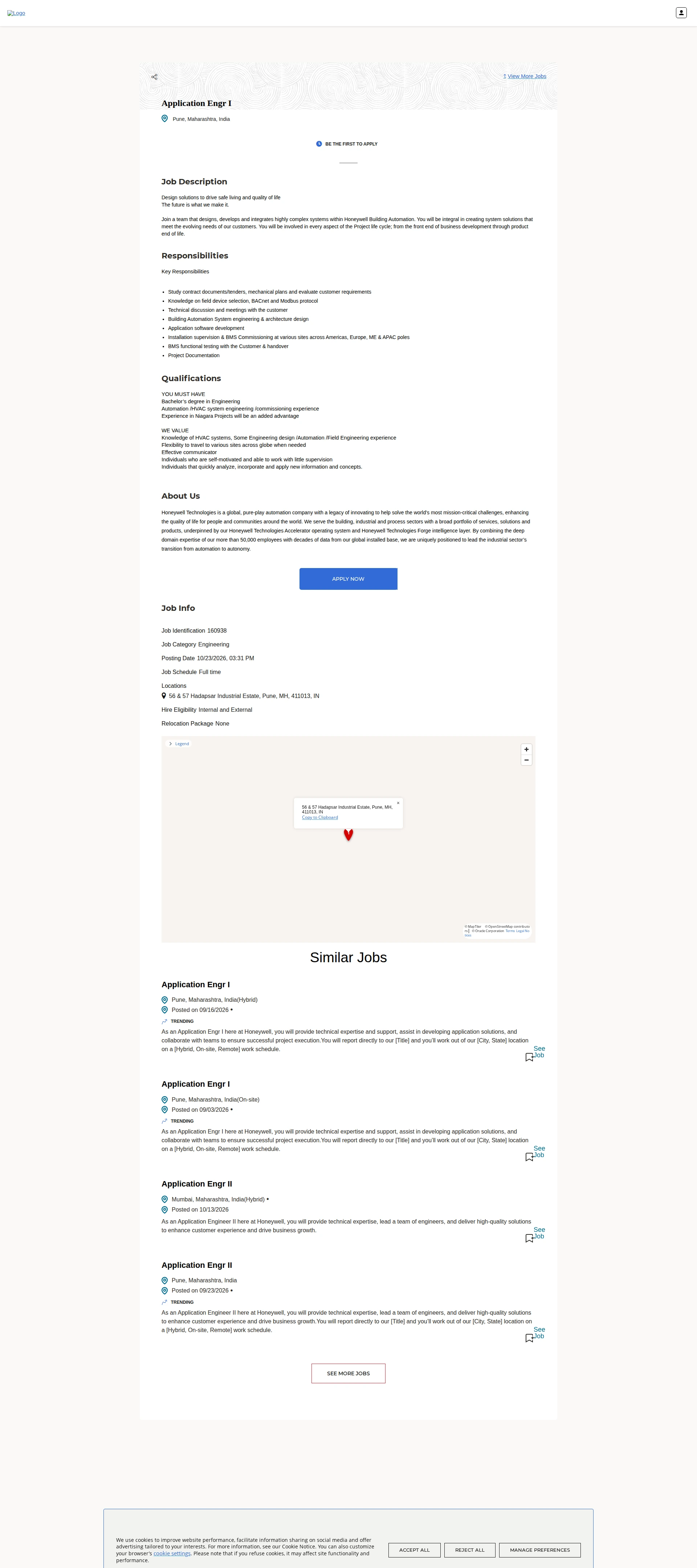 허니웰 Application Engr I 채용공고