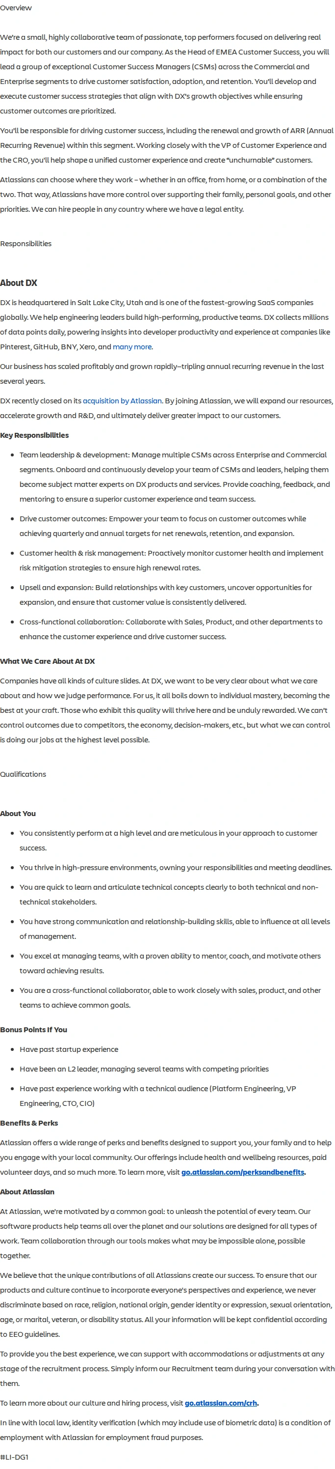아틀라시안 Head of Customer Success, EMEA 채용공고