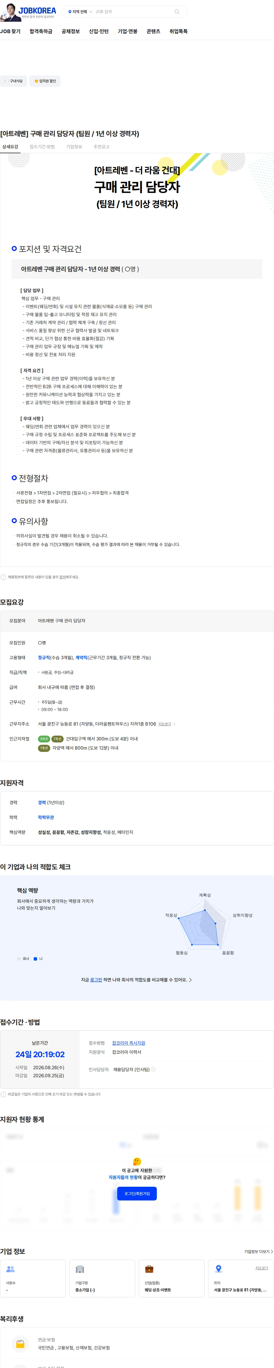 아트레벤 [아트레벤] 구매 관리 담당자 (팀원 / 1년 이상 경력자) 채용공고