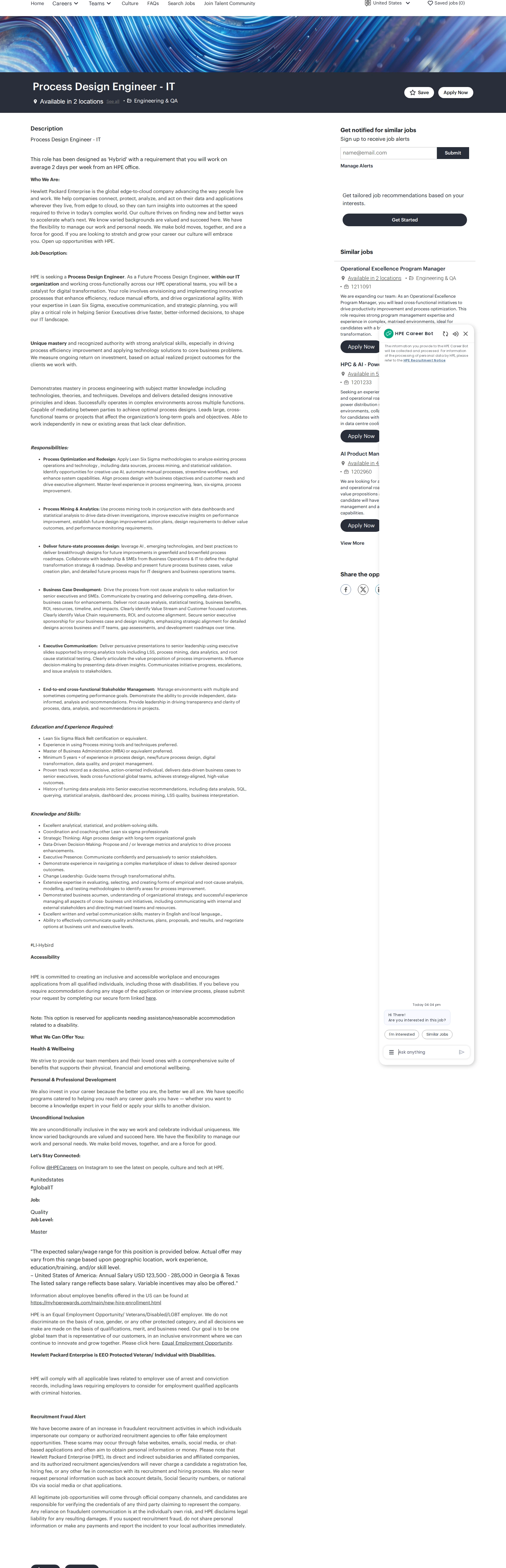 [HP] Process Design Engineer - IT 채용 | 기획_전략_경영