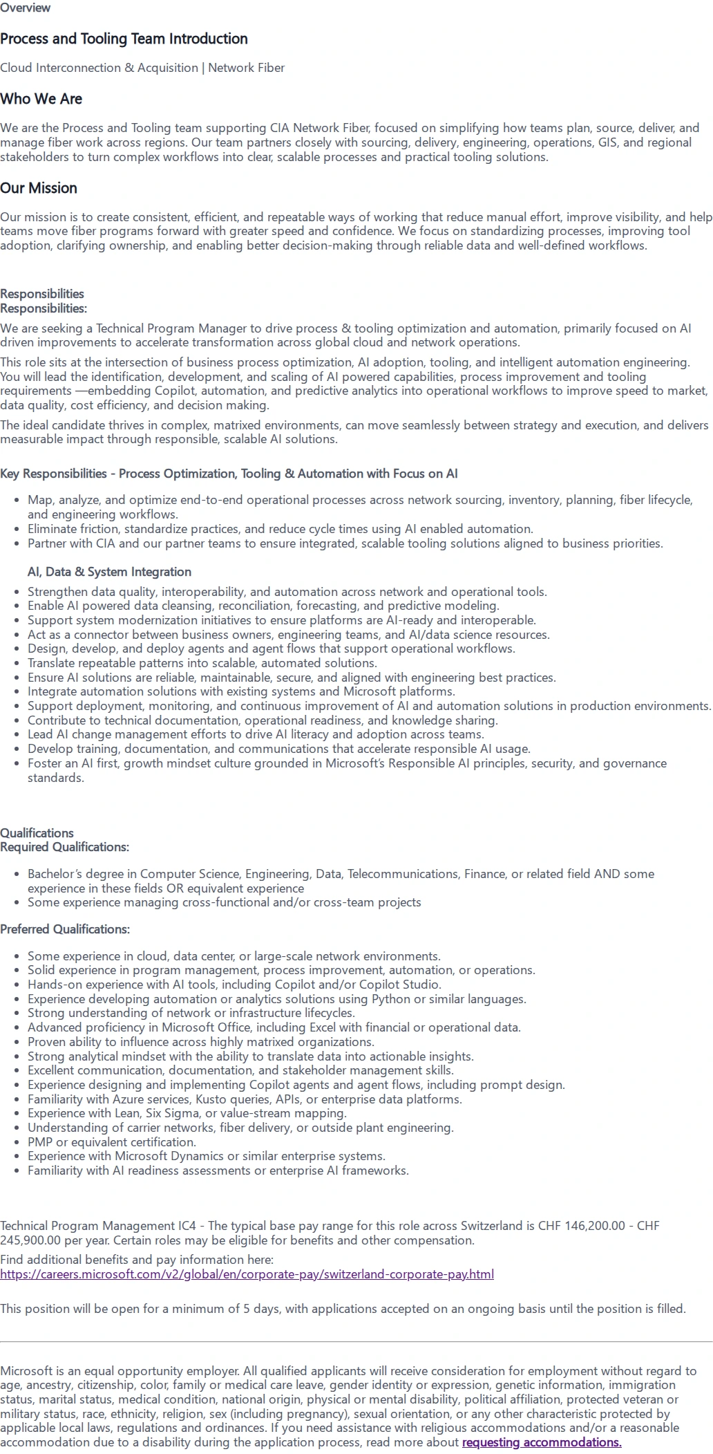 마이크로소프트(Microsoft) Senior Technical Program Manager 채용공고