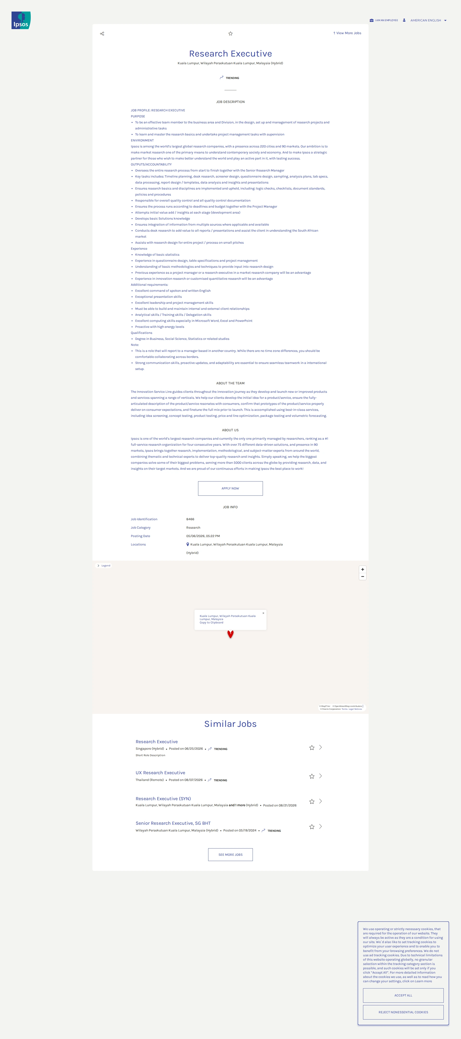 입소스코리아 Research Executive 채용공고