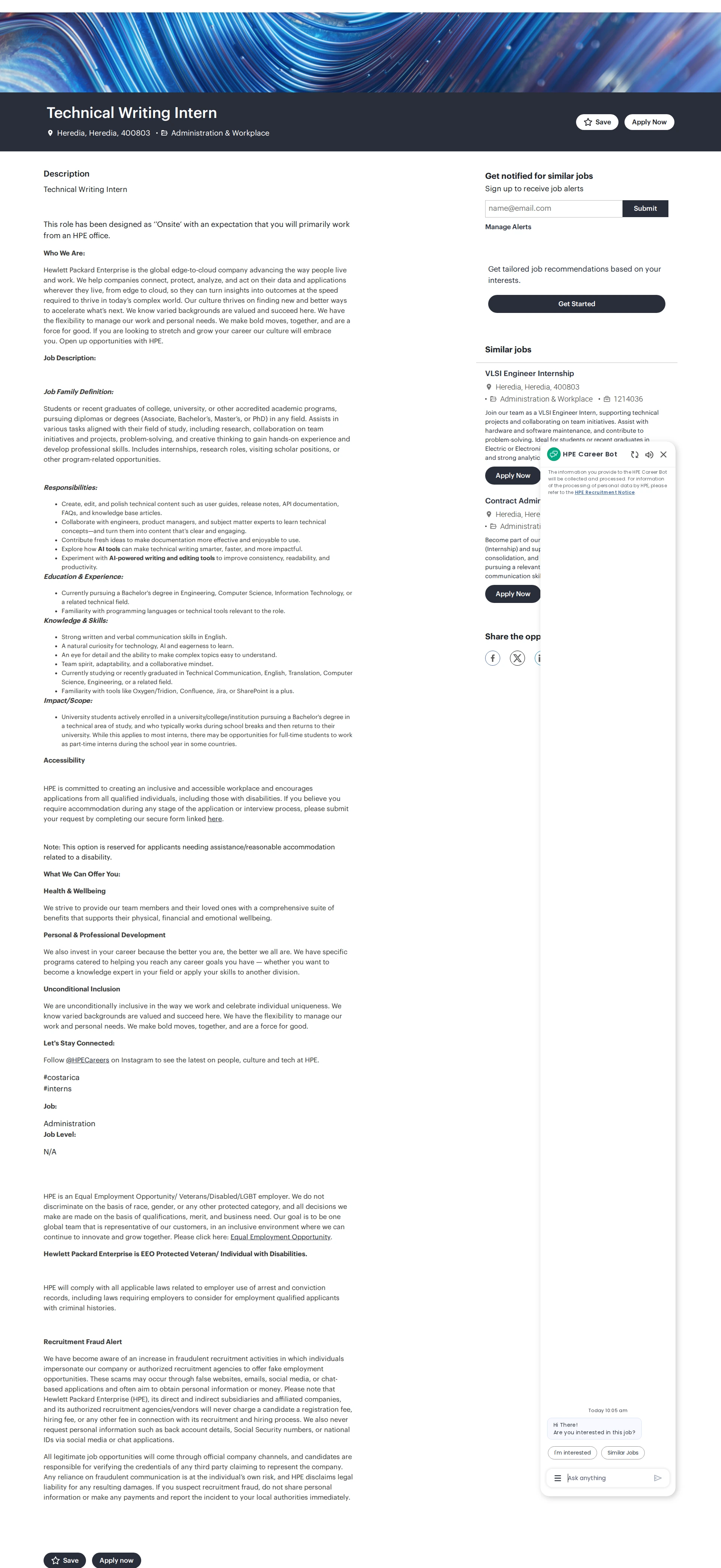 HP Technical Writing Intern 채용공고