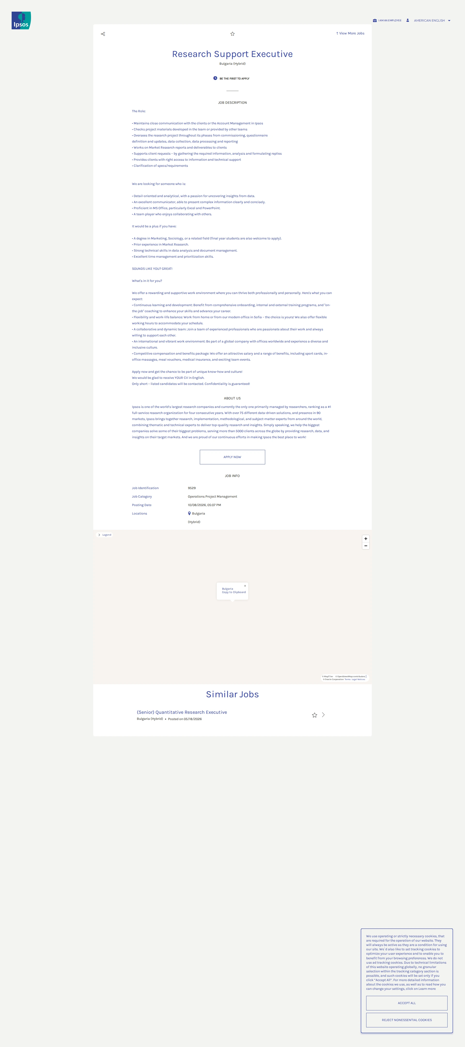 입소스코리아 Research Support Executive 채용공고