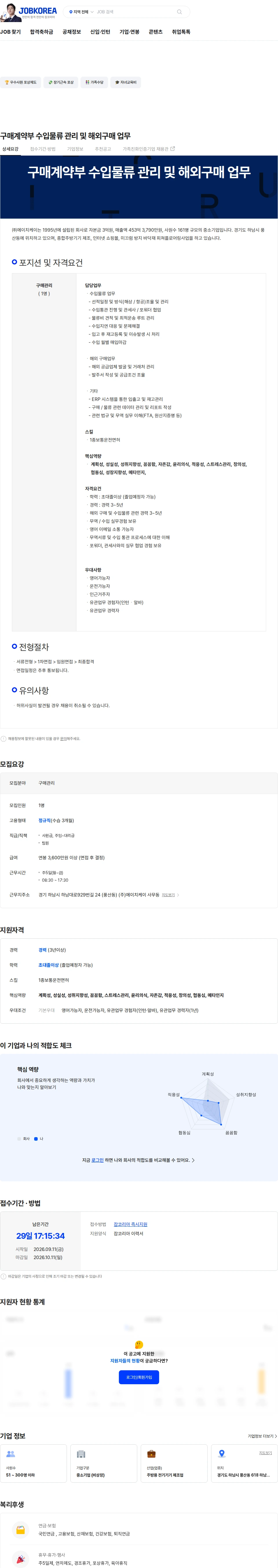 HK이노엔 구매계약부 수입물류 관리 및 해외구매 업무 채용공고