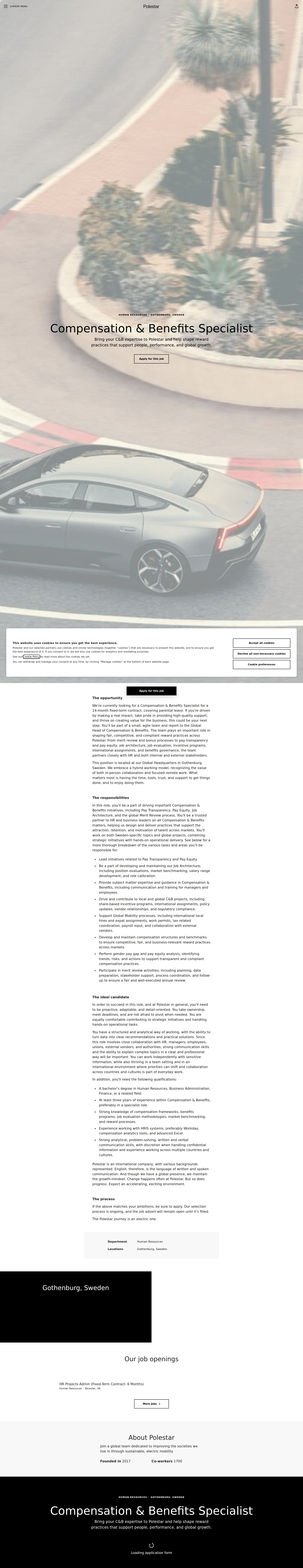 폴스타 Compensation & Benefits Specialist 채용공고
