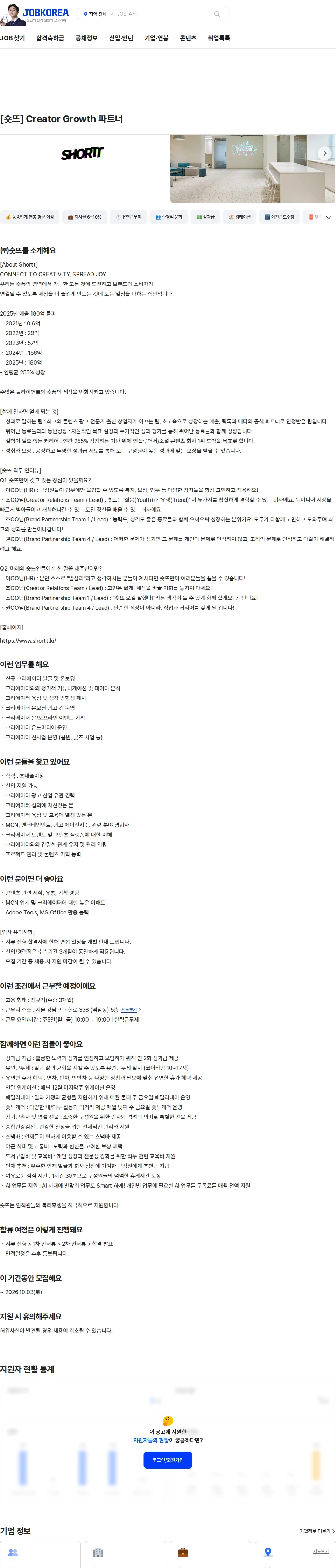 숏뜨 [숏뜨] Creator Growth 파트너 채용공고