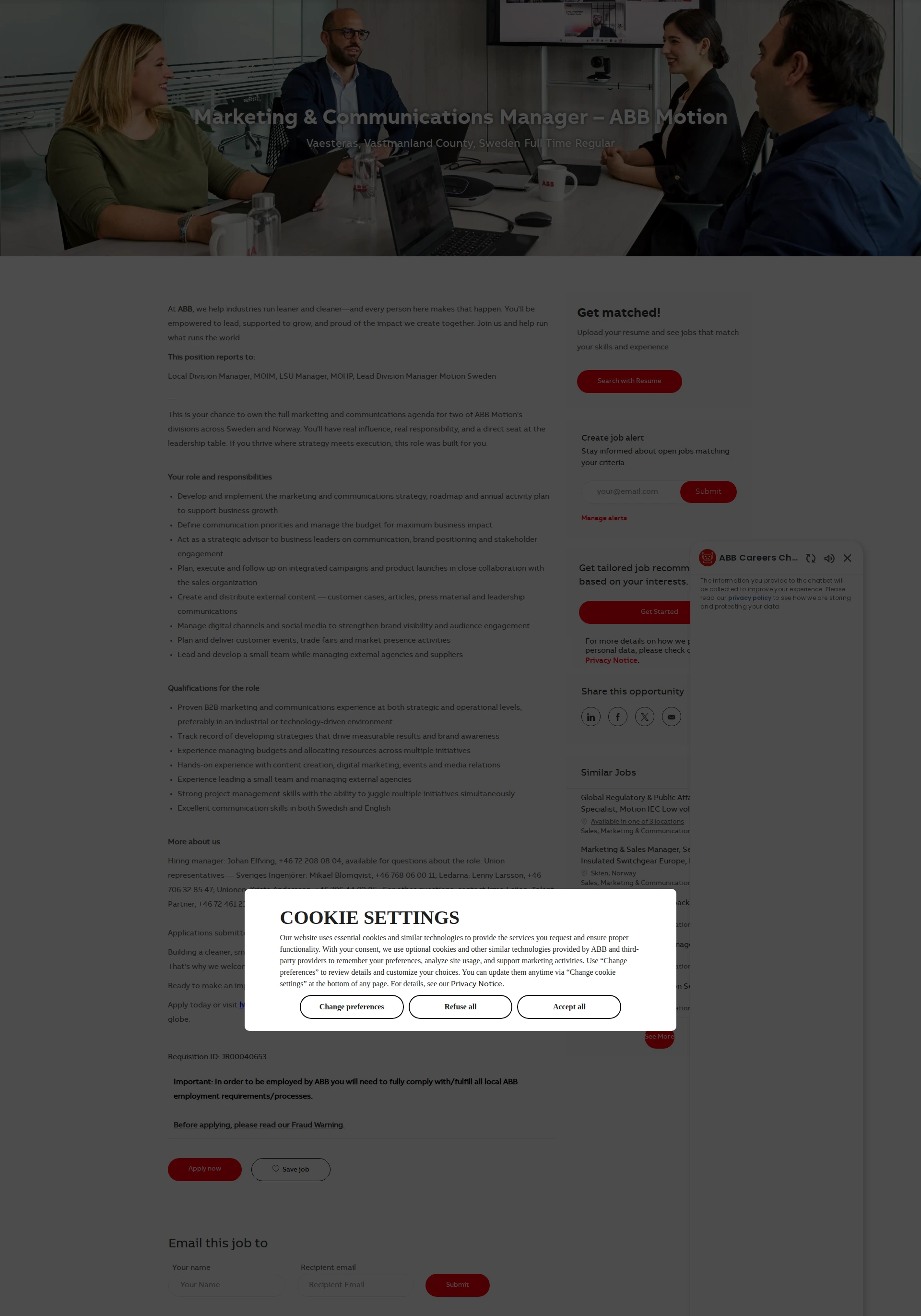 ABB코리아 Marketing & Communications Manager – ABB Motion 채용공고