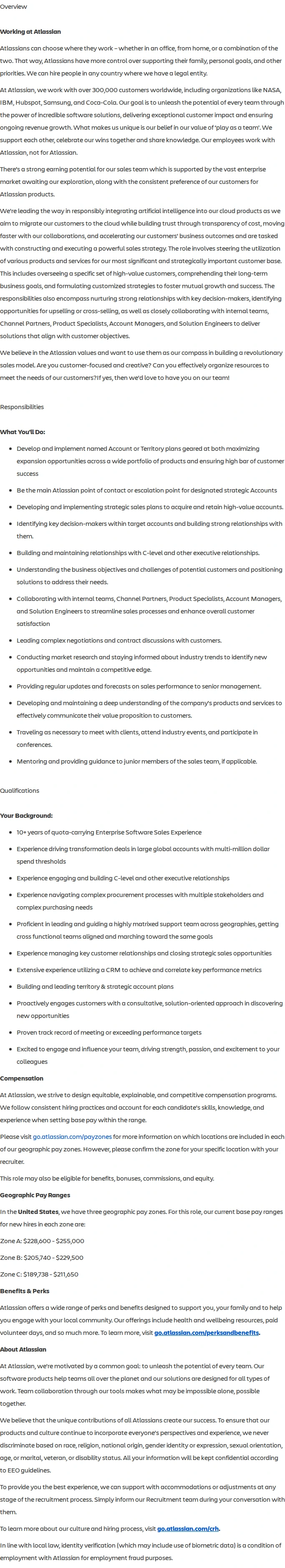 아틀라시안 Strategic Account Executive - Chicago 채용공고