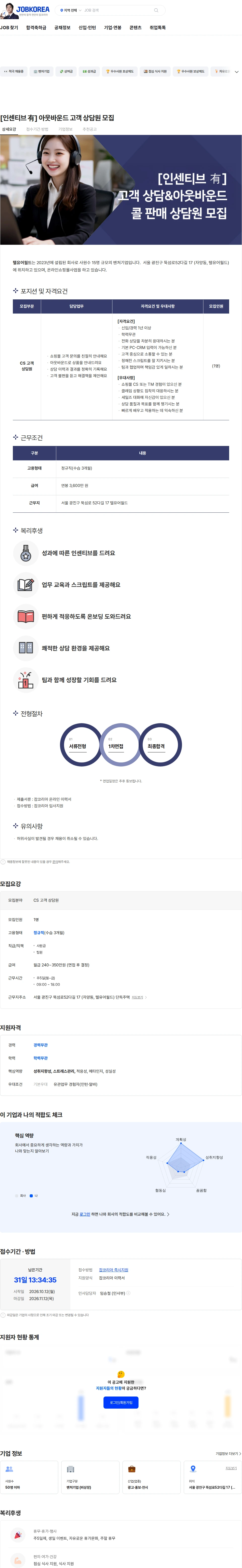 텔유어월드 [인센티브 有] 아웃바운드 고객 상담원 모집 채용공고
