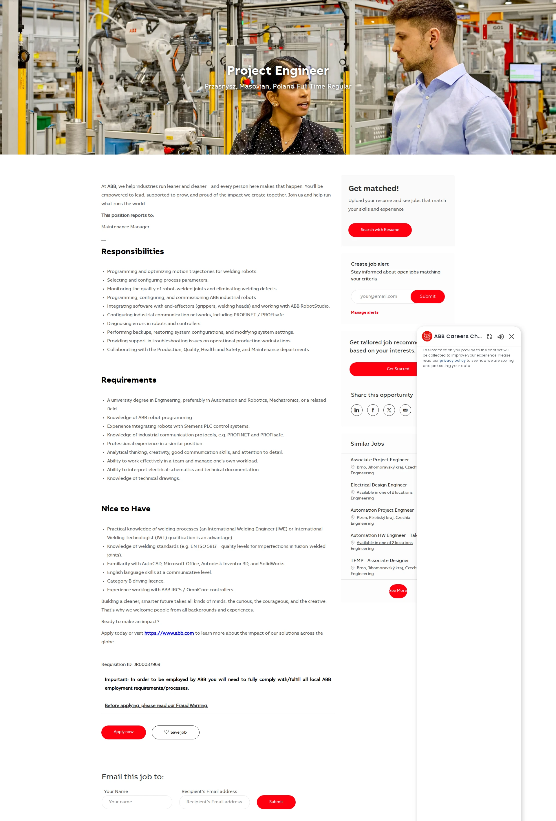 ABB코리아 Project Engineer 채용공고