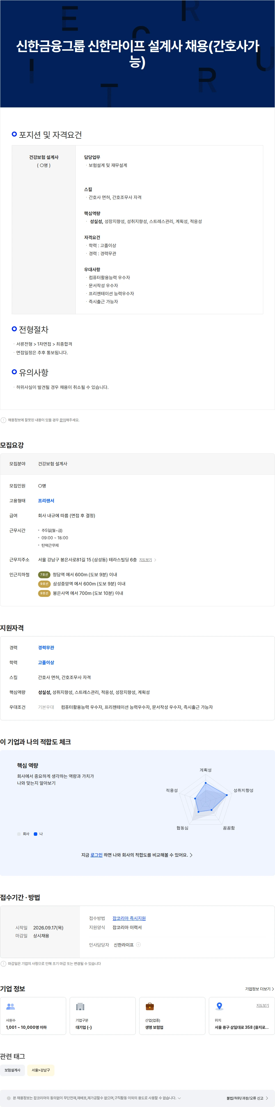 신한라이프 신한라이프 에서 부가적인 수입, 능력을 발휘하실분(간호사가능) 채용공고