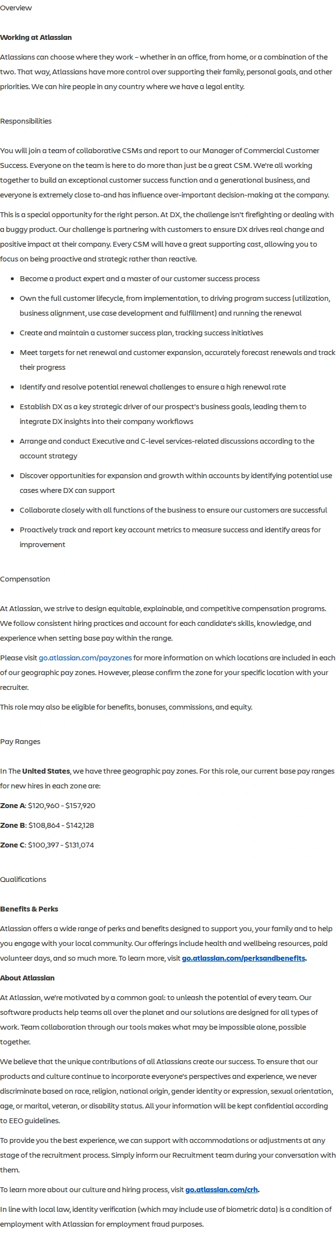 아틀라시안 Commercial Customer Success Manager, DX 채용공고