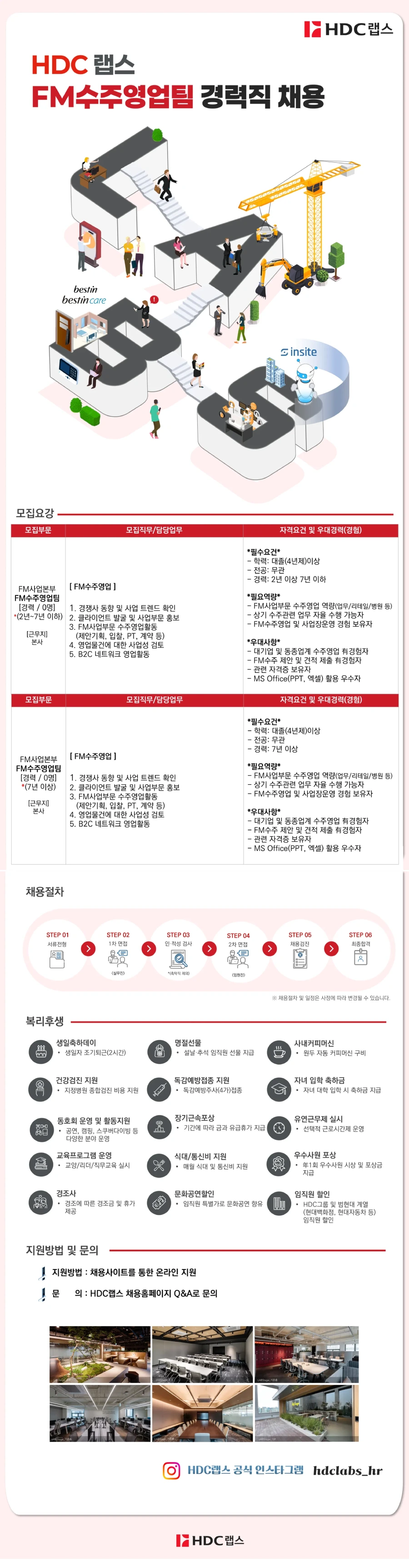 HDC랩스 [본사] FM수주영업팀 FM수주영업 부문 경력직 채용 채용공고