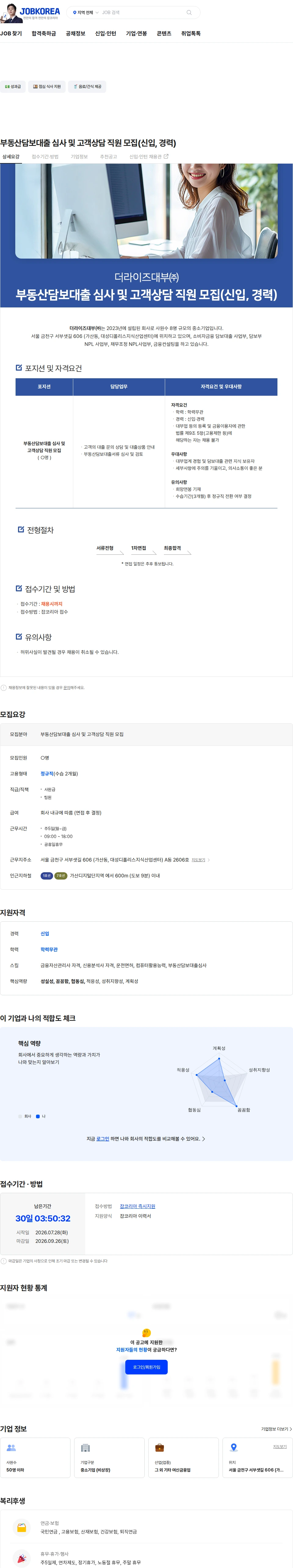 더라이즈대부 부동산담보대출 심사 및 고객상담 직원 모집(신입, 경력) 채용공고