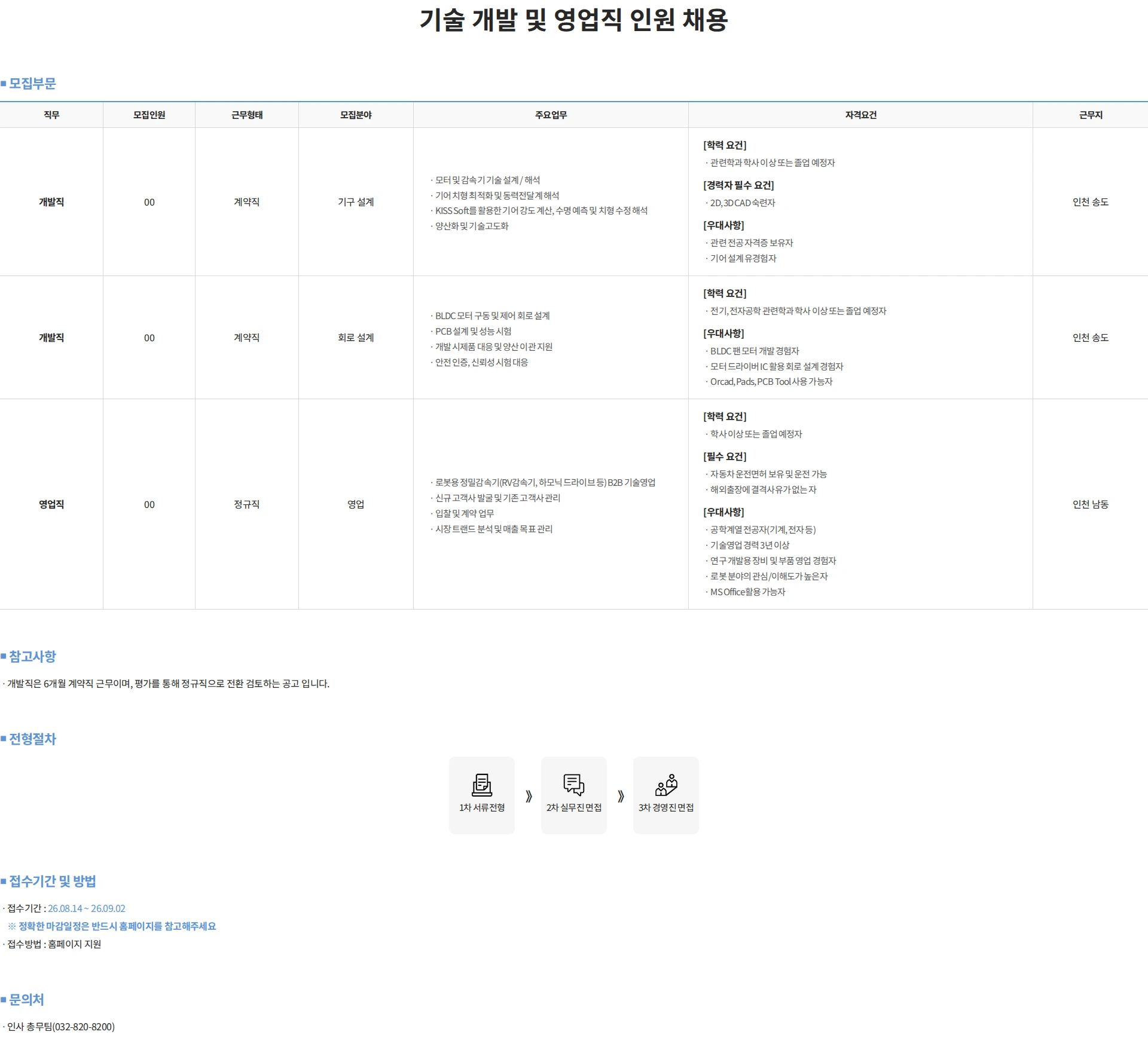 에스피지 기술 개발 및 영업직 인원 채용 채용공고