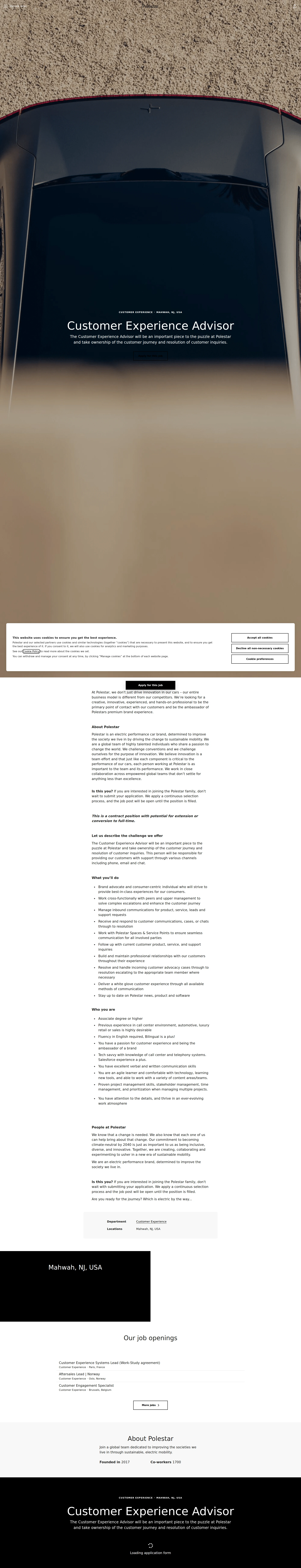 폴스타 Customer Experience Advisor 채용공고