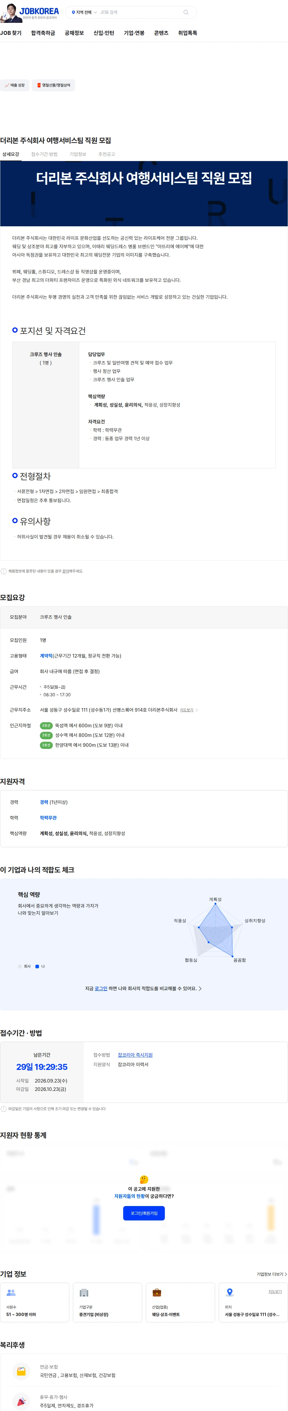 더리본 주식회사 더리본 주식회사 여행서비스팀 직원 모집 채용공고