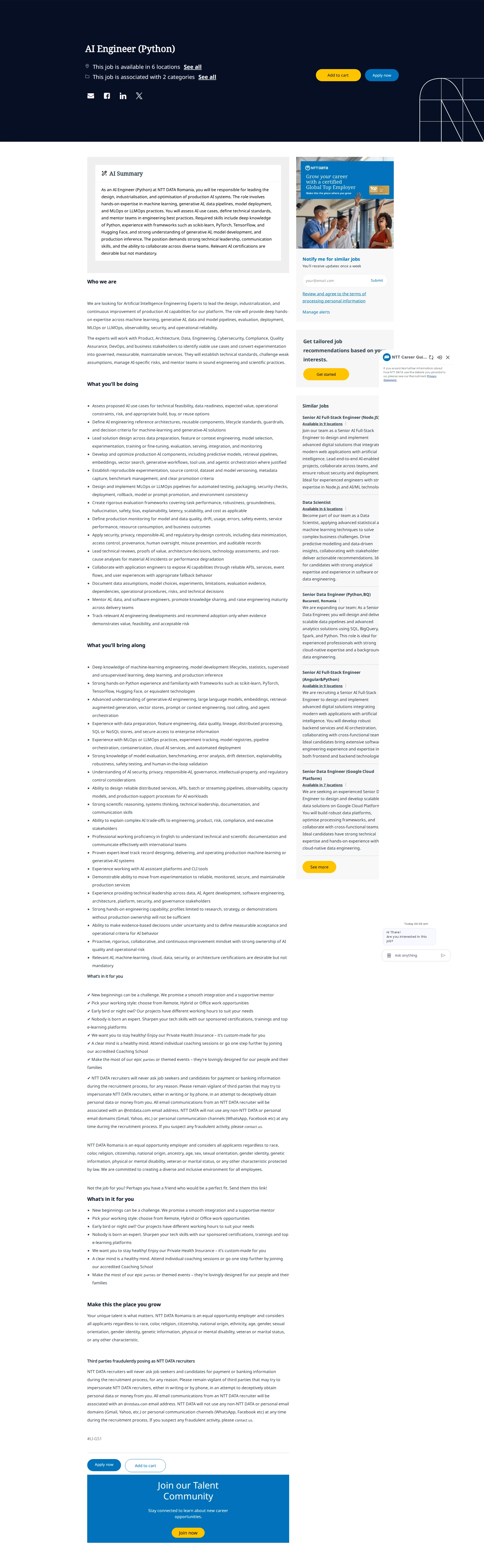 NTT데이터 AI Engineer (Python) 채용공고