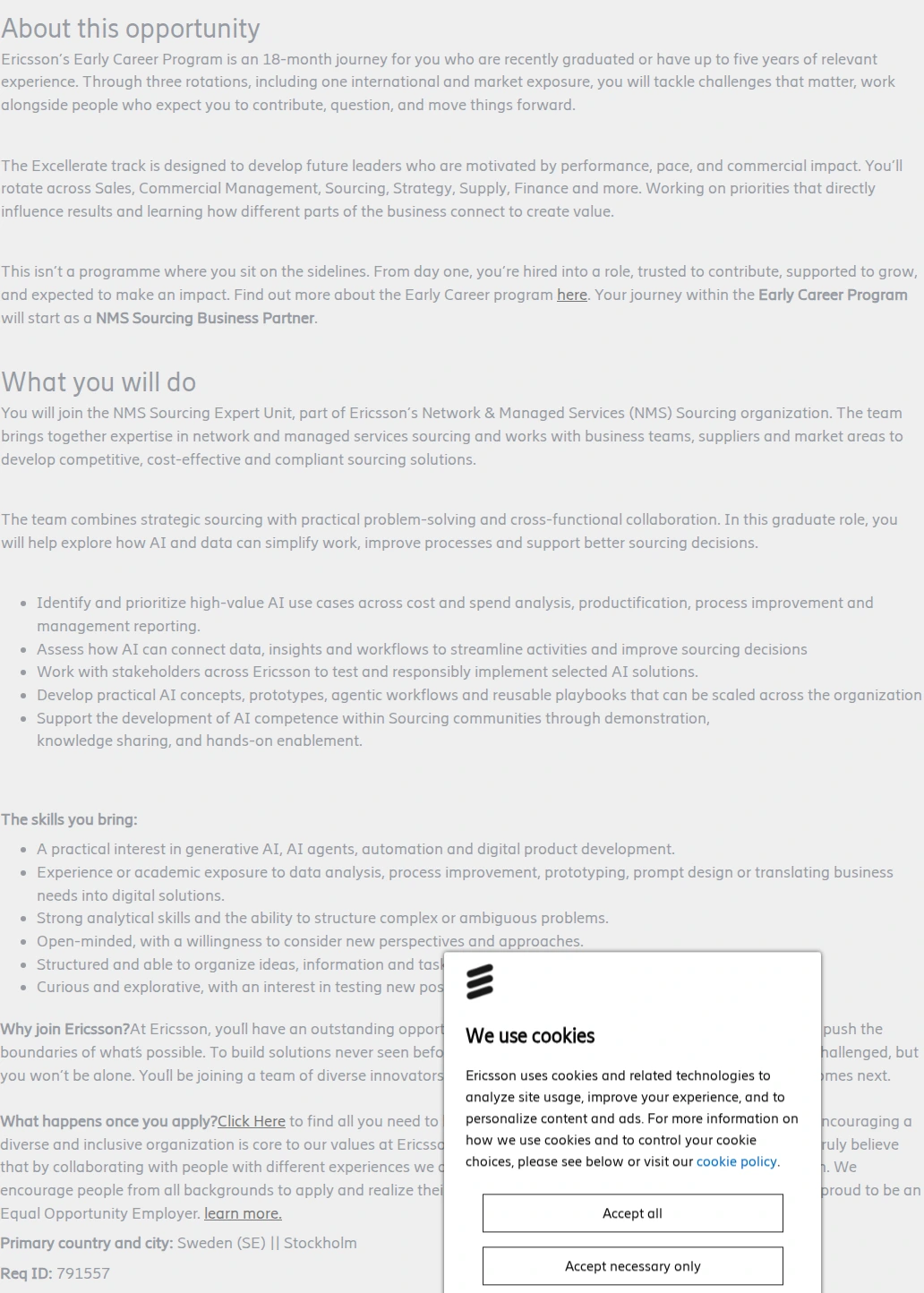 LG에릭슨 NMS Sourcing Business Partner | Early Career Program 채용공고