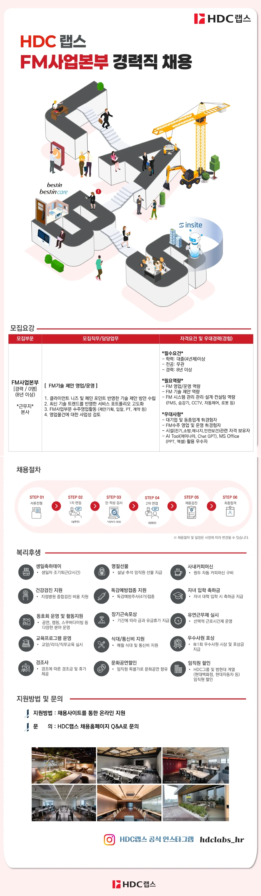 HDC랩스 [본사] FM사업본부 FM기술 제안 영업 부문 경력직 채용 채용공고