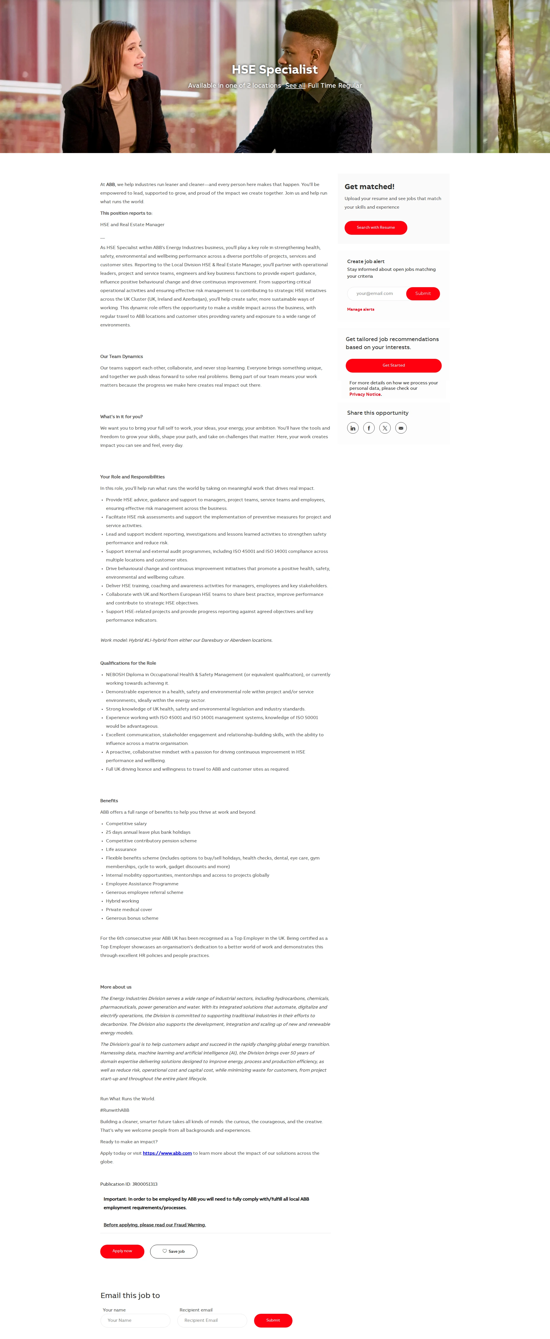 ABB코리아 HSE Specialist 채용공고