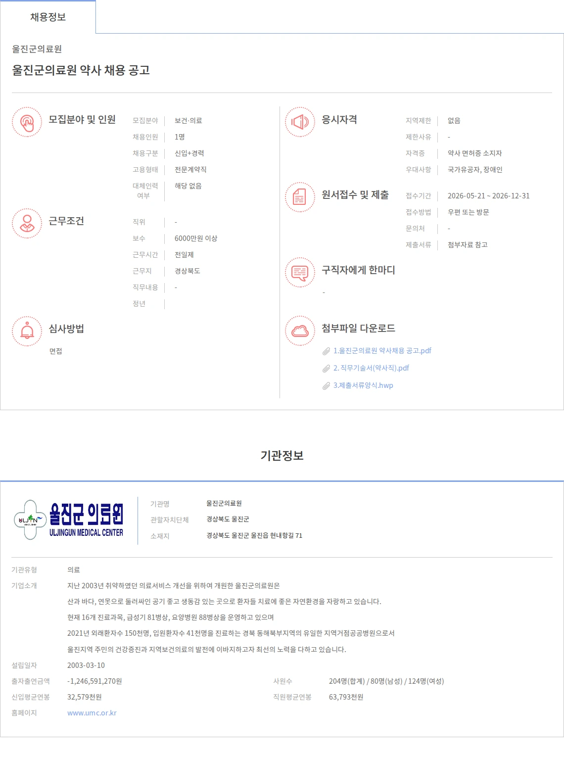 울진군의료원 울진군의료원 약사 채용 공고 채용공고