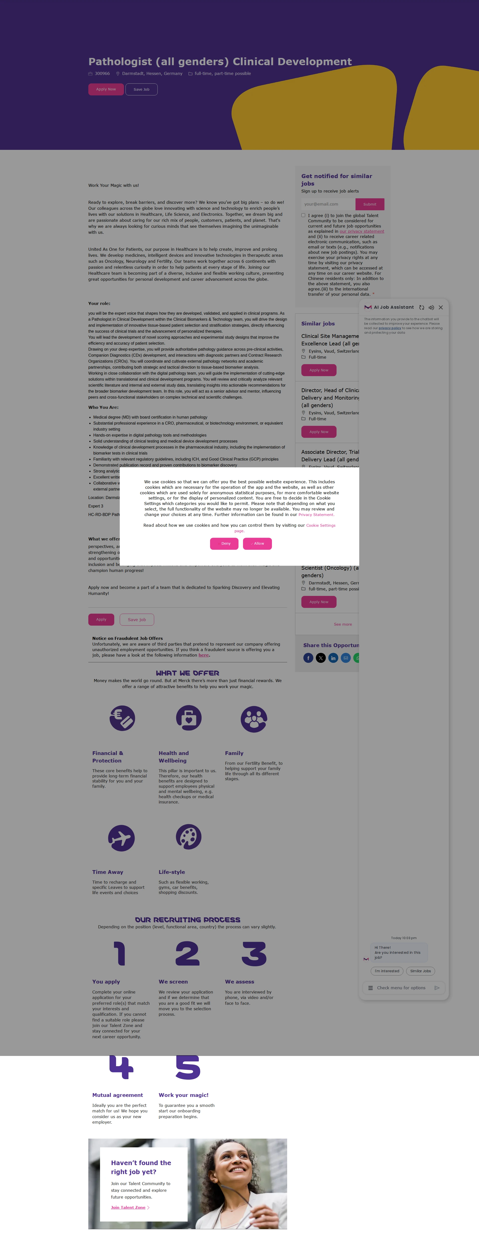 머크 Pathologist (all genders) Clinical Development 채용공고