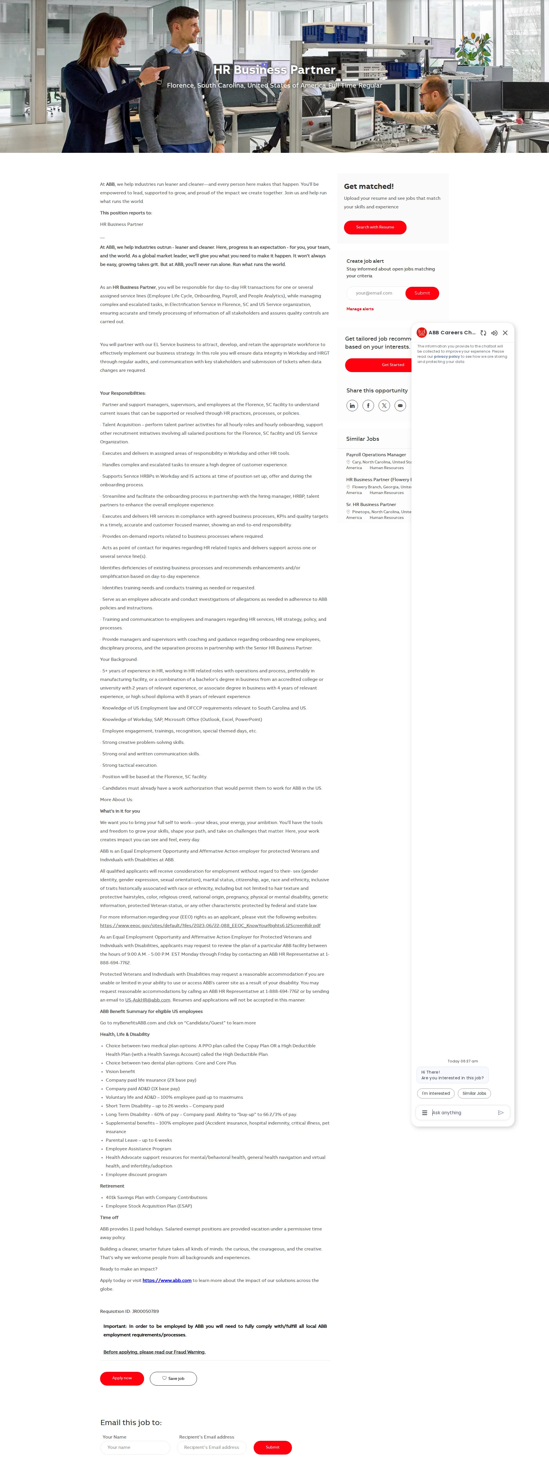 ABB코리아 HR Business Partner 채용공고